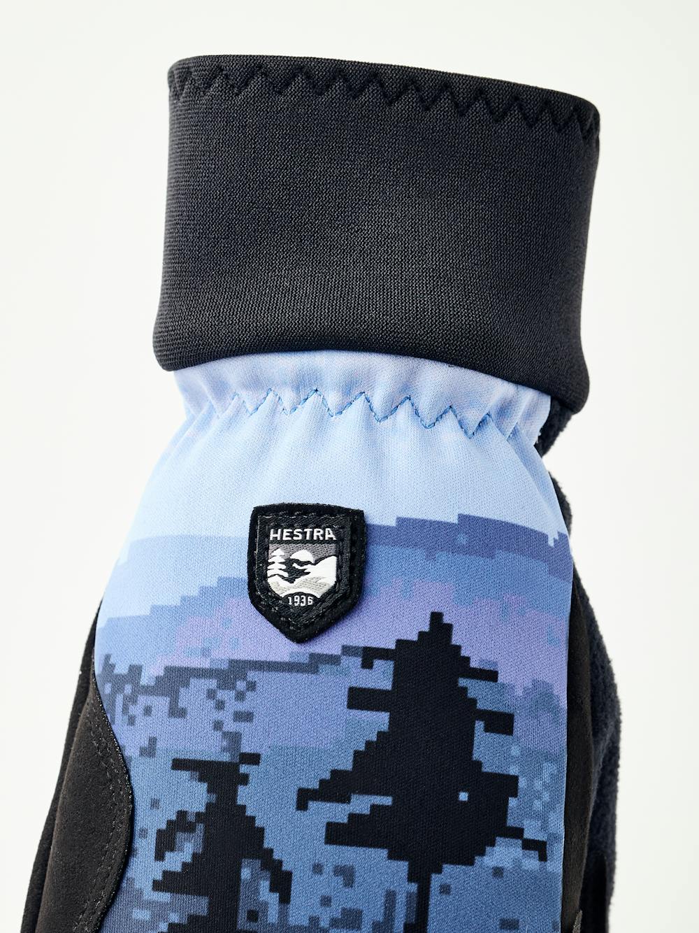 Dark blue print fabric mitten with black palm  (4 of 5)