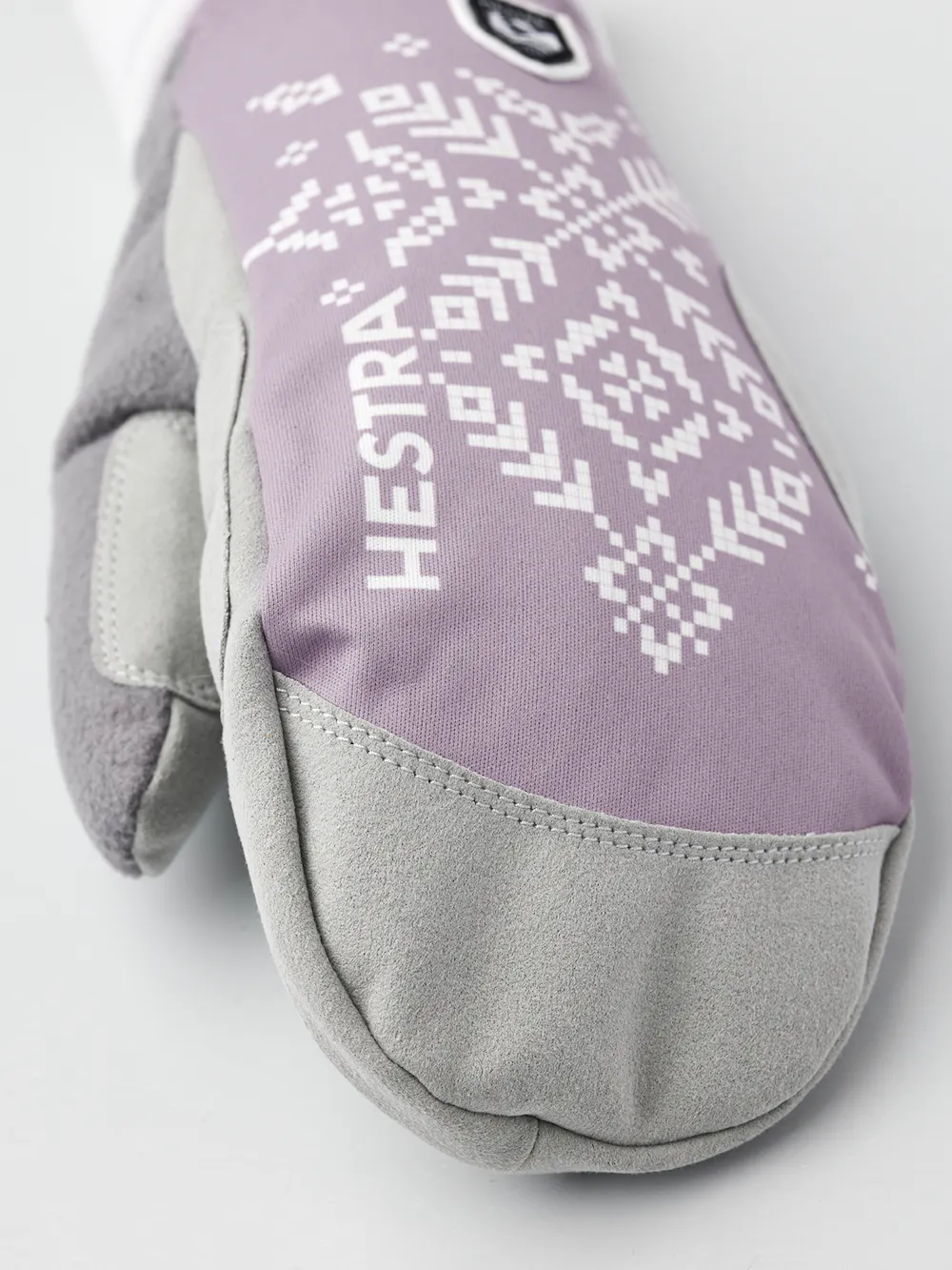 Light purple print fabric mitten with white palm (4 of 5)
