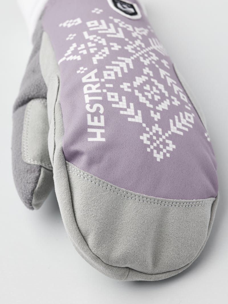 Light purple print fabric mitten with white palm (4 of 5)