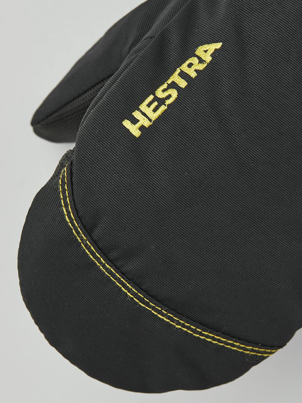 Black fabric mitten with synthetic palm and wrist adjustment (2 of 5)