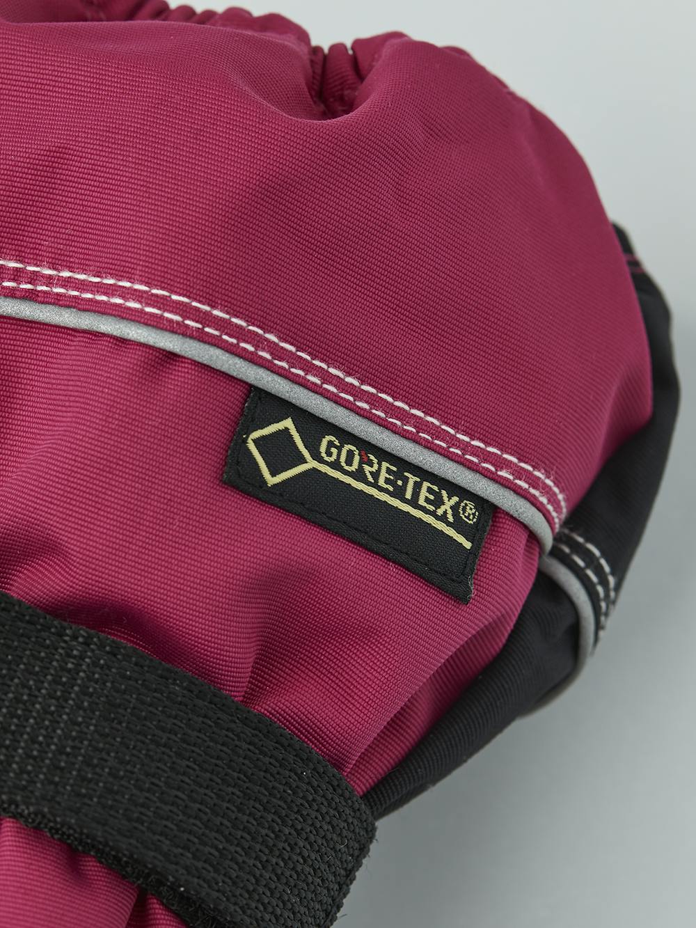 Pink and purple fabric mitten with black synthetic palm and wrist adjustment  (3 of 5)