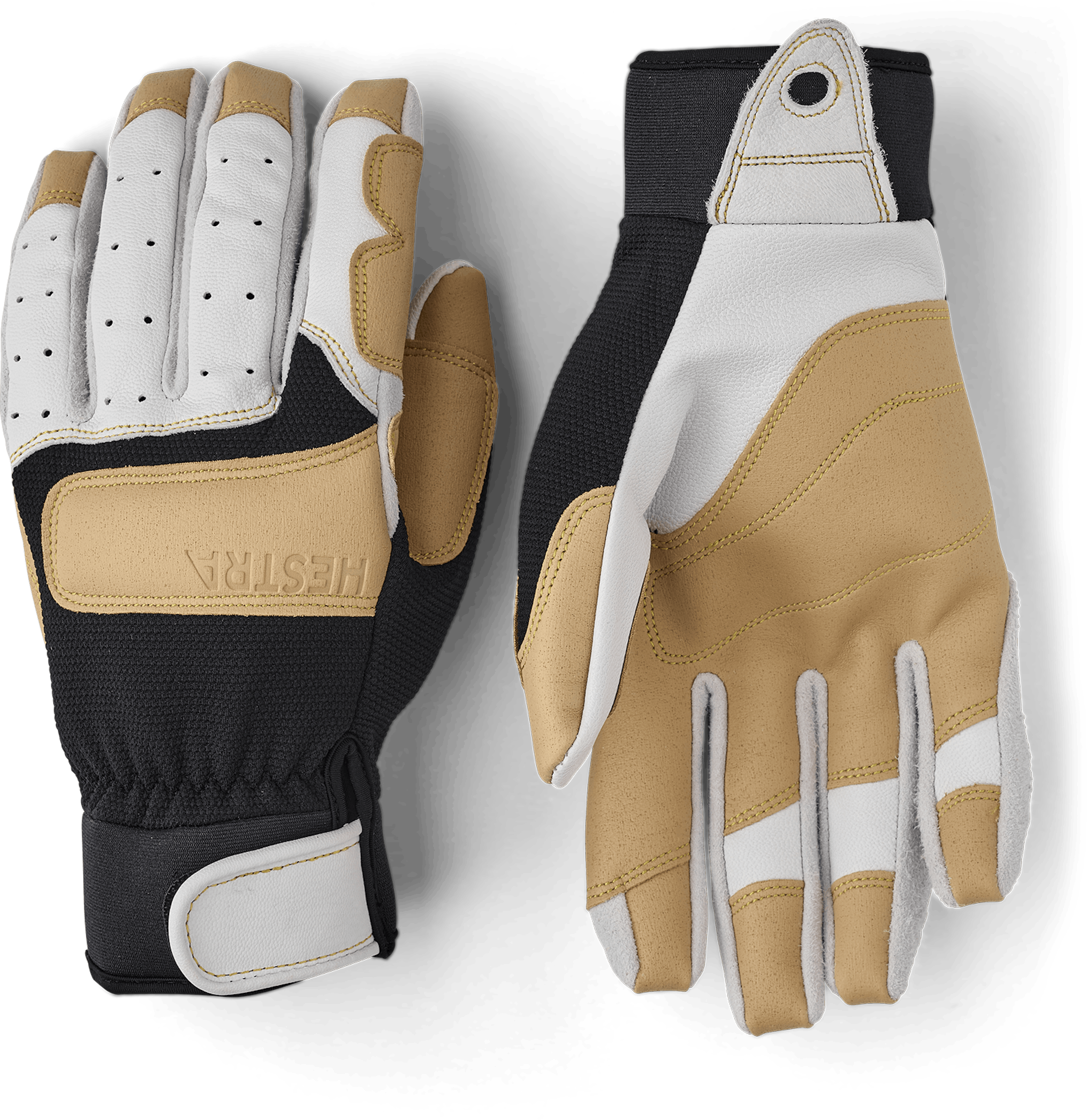 Climbers Long 5-finger in der Farbe Cremeweiß & schwarz (1 oder 4)