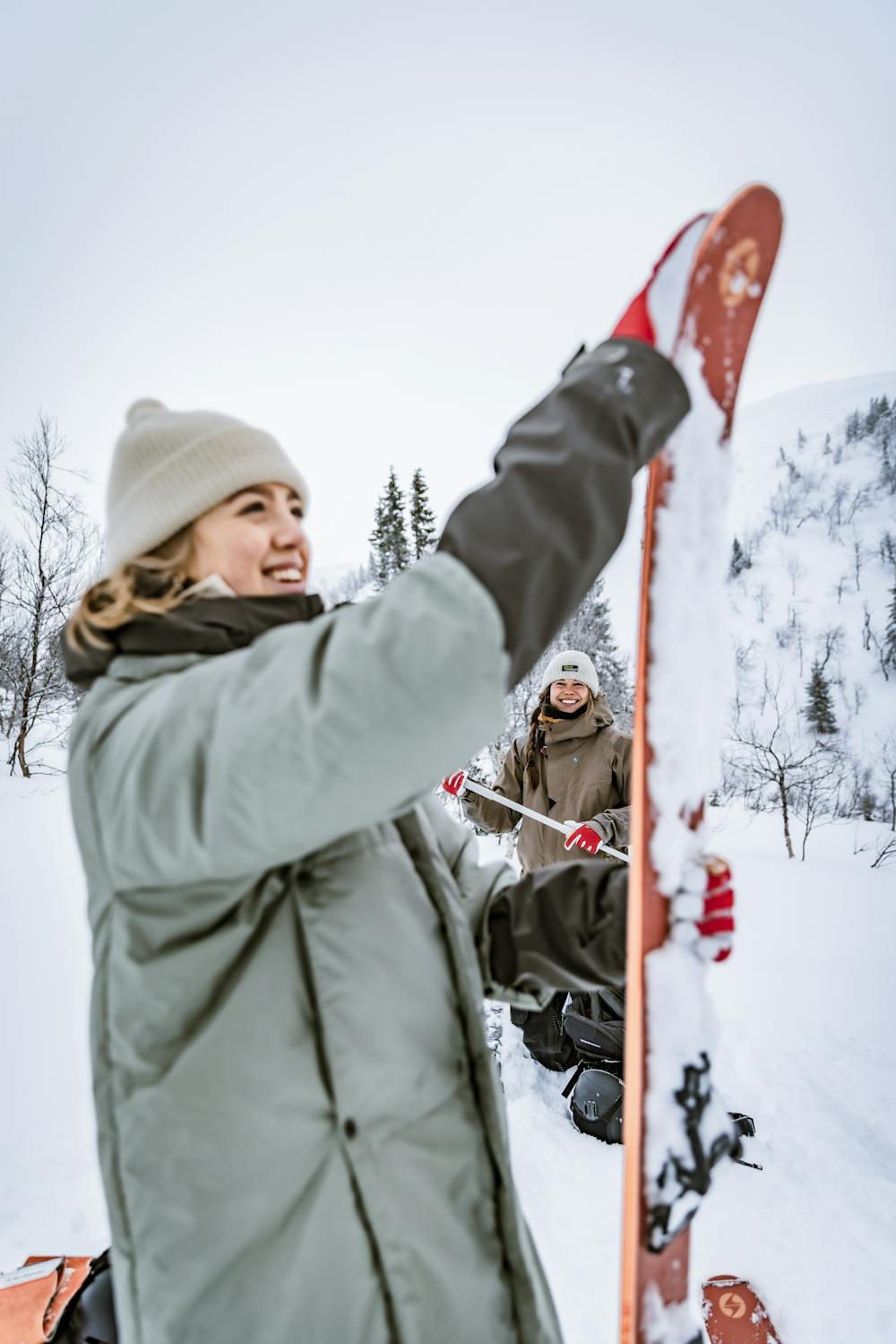 Red glove with white goat leather palm
 (8 of 9)