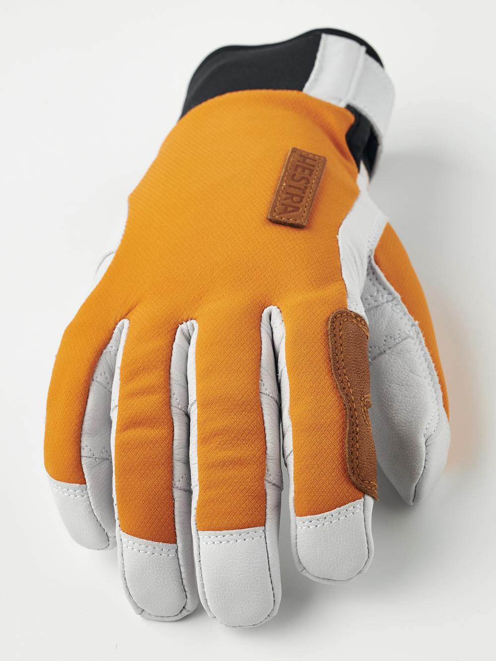 Orange glove with white goat leather palm
 (5 of 9)