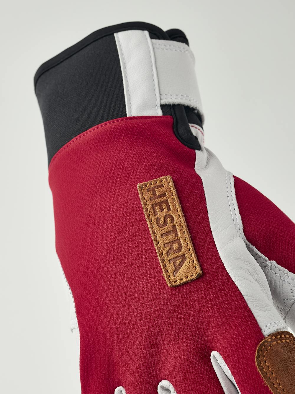 Red glove with white goat leather palm
 (7 of 9)