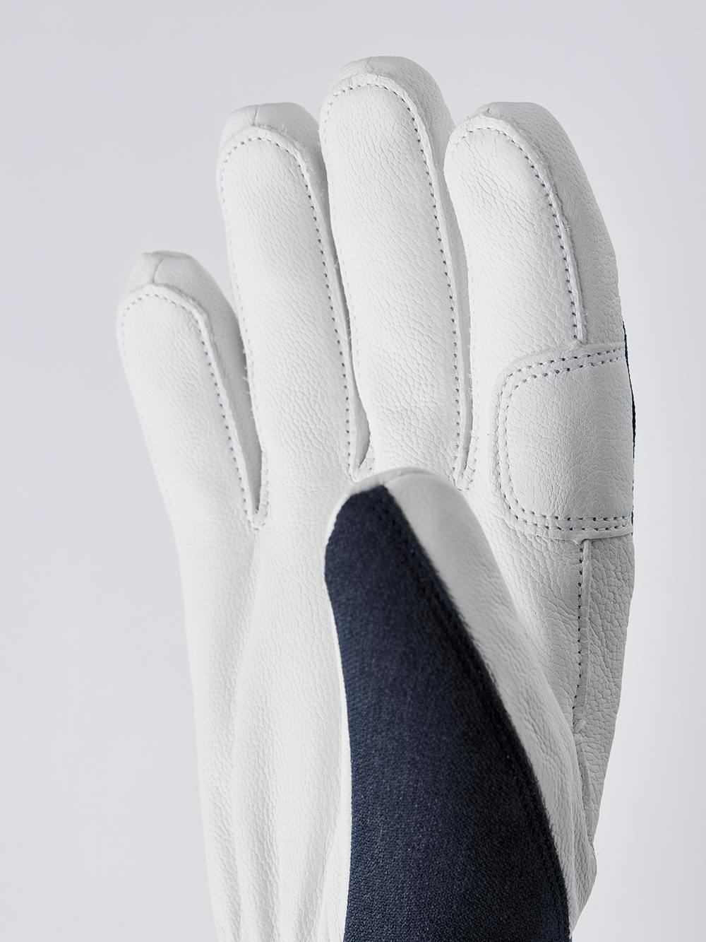 Dark blue ski glove with white goat leather palm and wrist strap  (3 of 8)