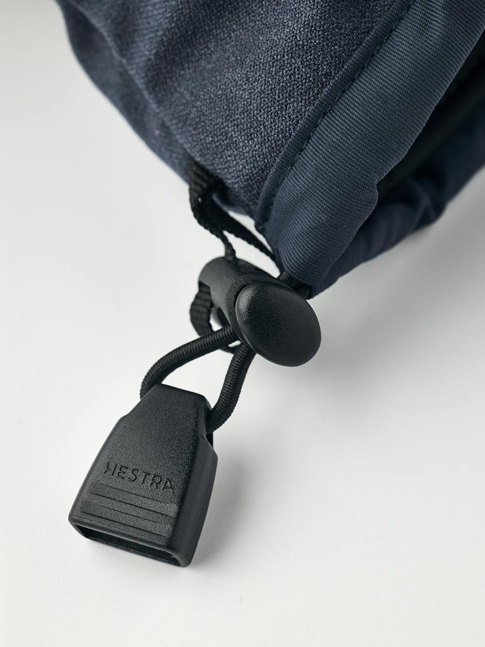 Dark blue ski glove with white goat leather palm and wrist adjustment (5 of 6)