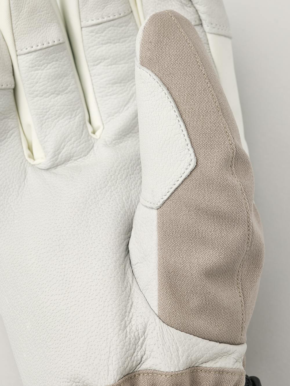 Beige ski glove with white goat leather palm and wrist adjustment (3 of 7)