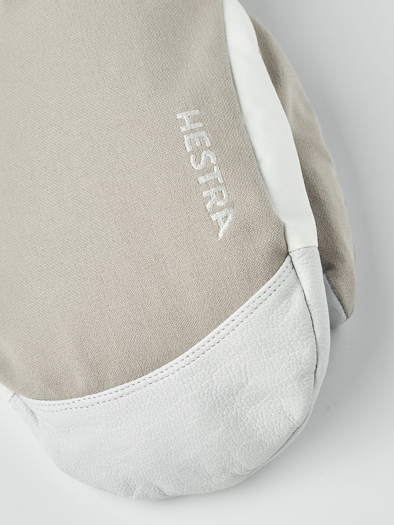 Beige mitten with white goat leather palm and wrist adjustment (3 of 5)