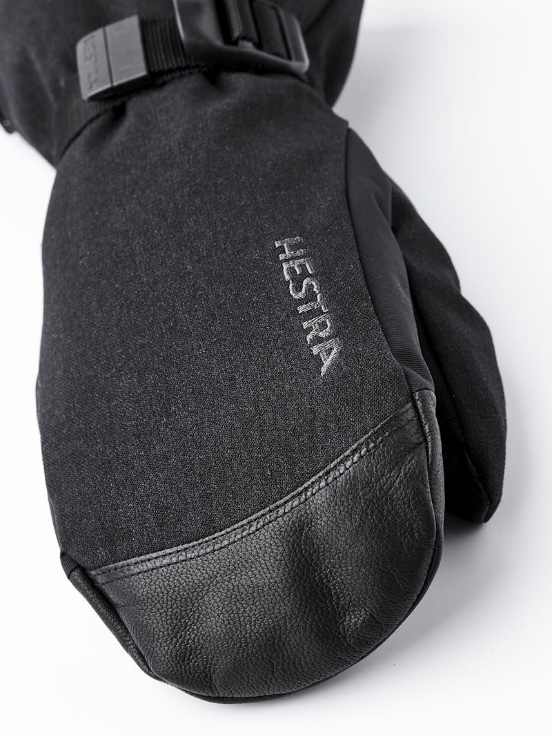 Black mitten with black goat leather palm and wrist adjustment (2 of 5)