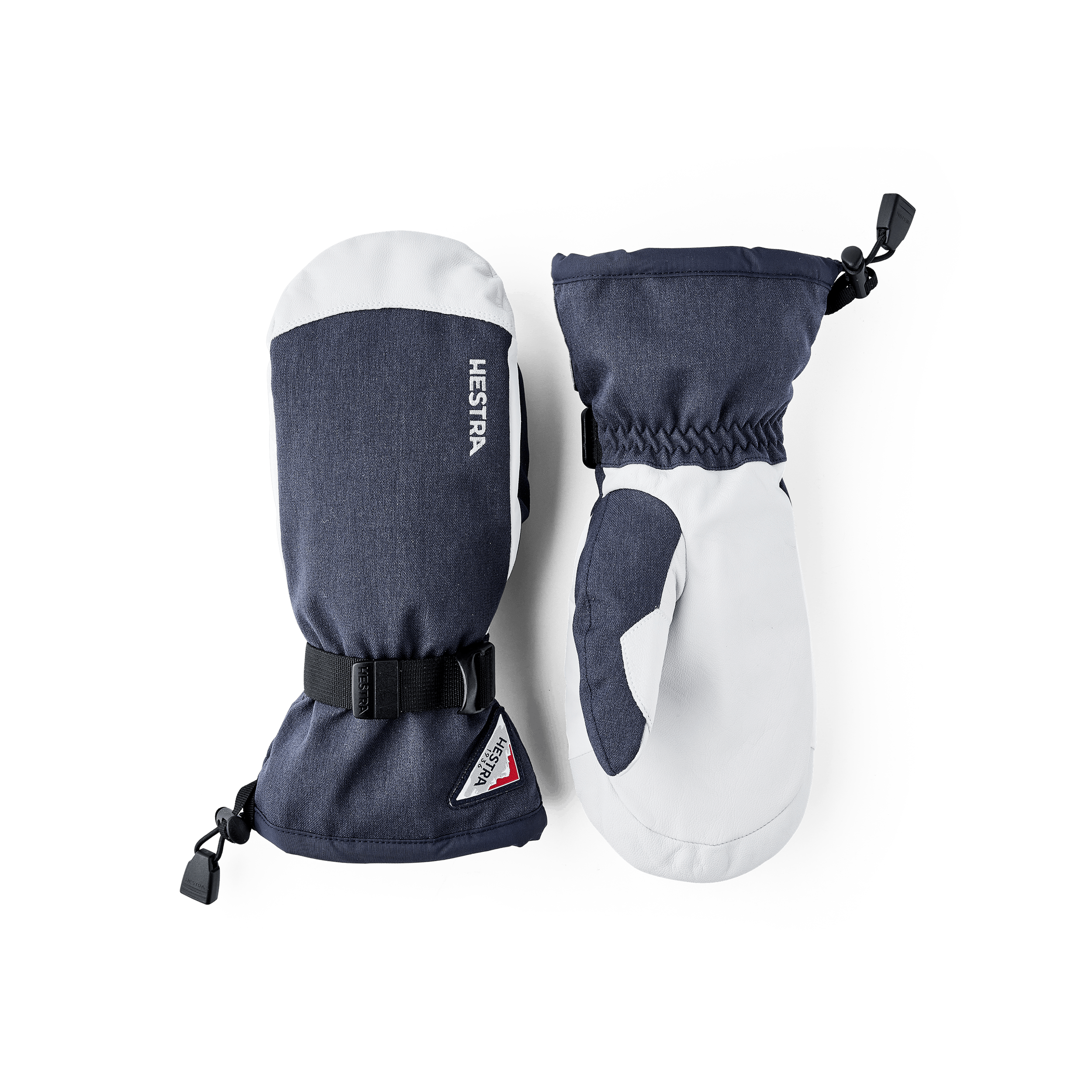 Mörkblå tumhandske med vitt getskinn i innerhanden och handledsjustering
 (1 av 5)