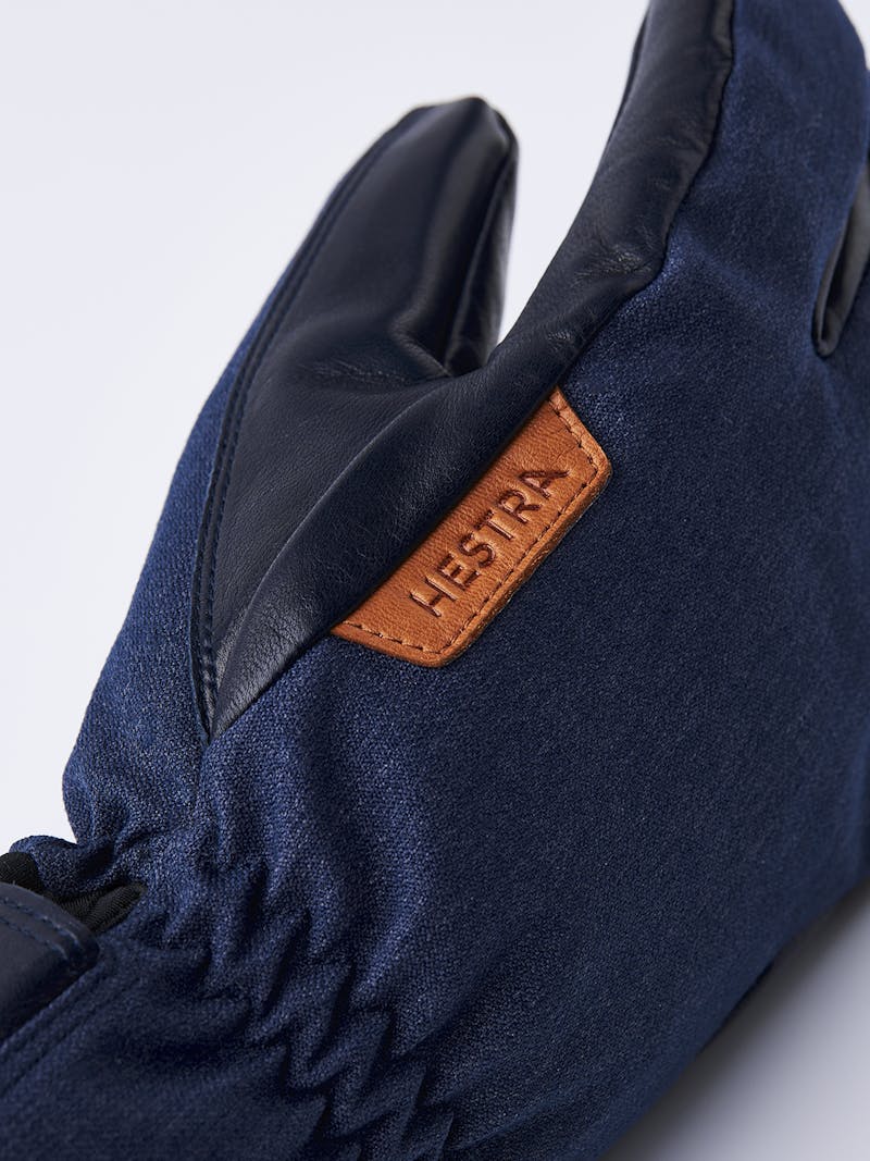Dark blue fabric ski glove with black hairsheep palm (4 of 6)