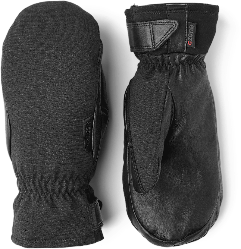 Black fabric and hairsheep mitten  (1 of 5)