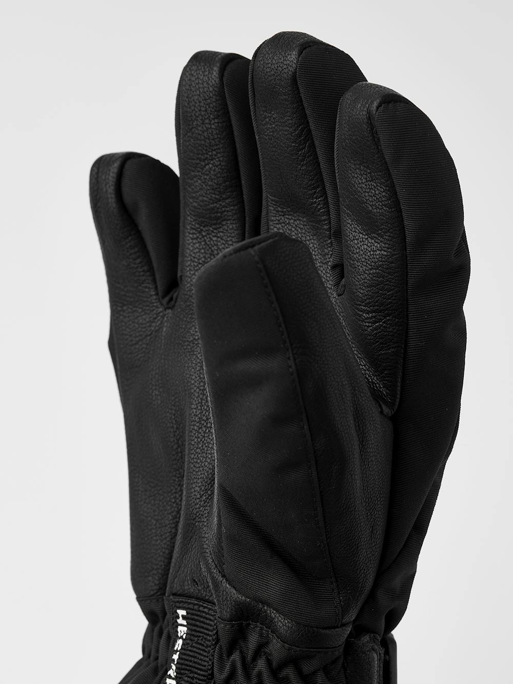 Black children’s glove with goat leather palm and wrist adjustment (4 of 7)