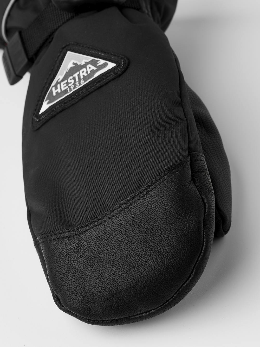 Black mitten with black goat leather palm and wrist adjustment (2 of 5)