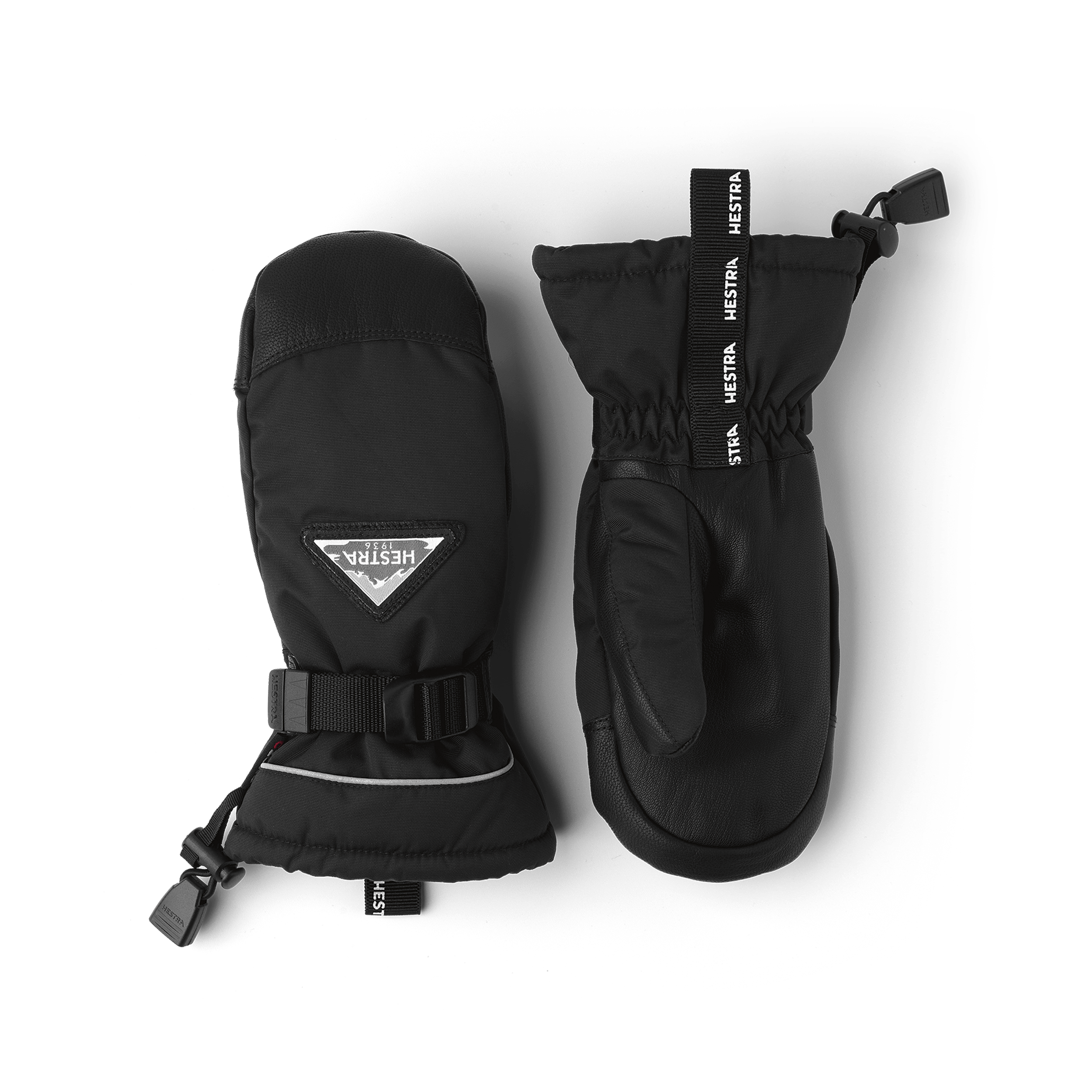 Black mitten with black goat leather palm and wrist adjustment (1 of 5)