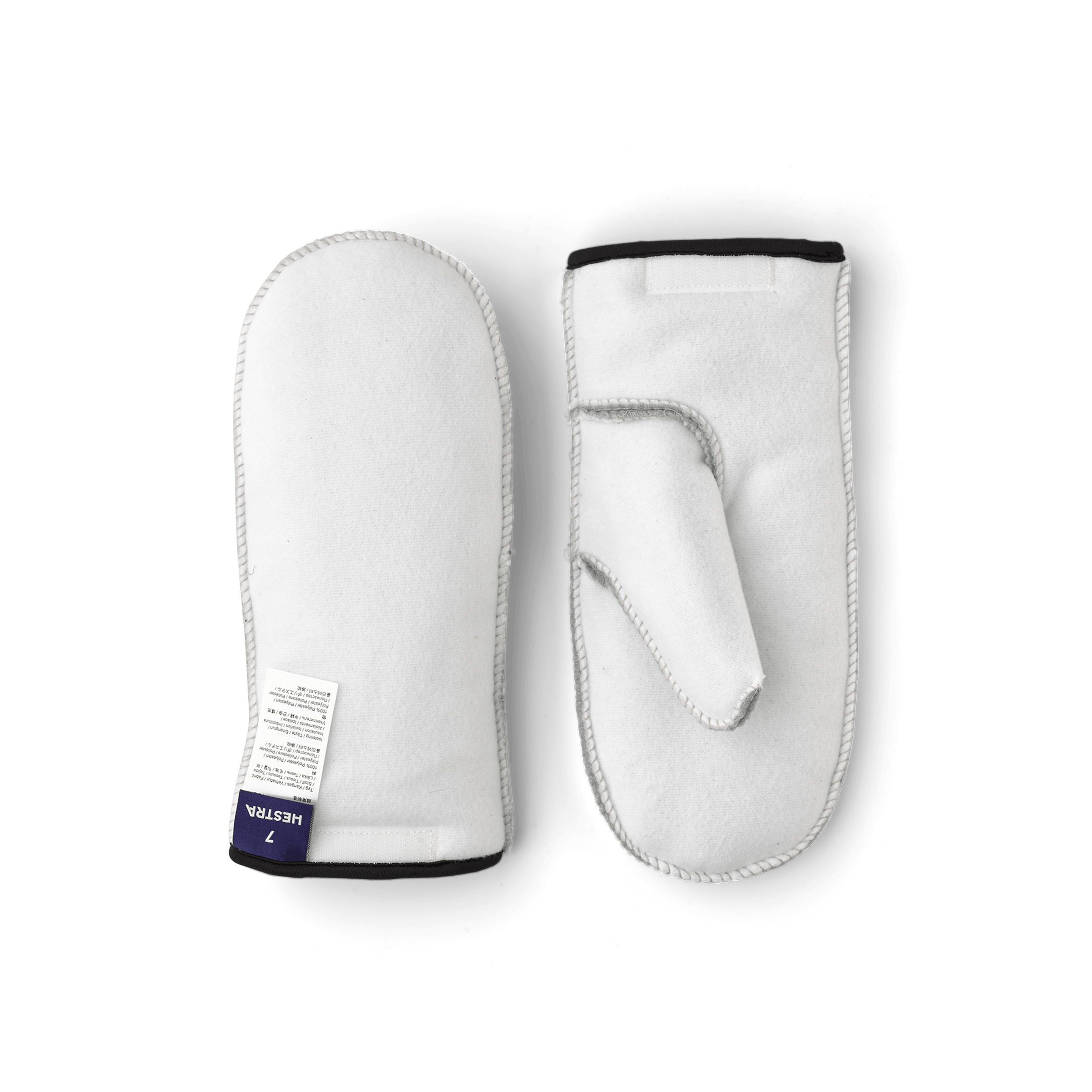 White machine-sewn liner mitten (1 of 3)