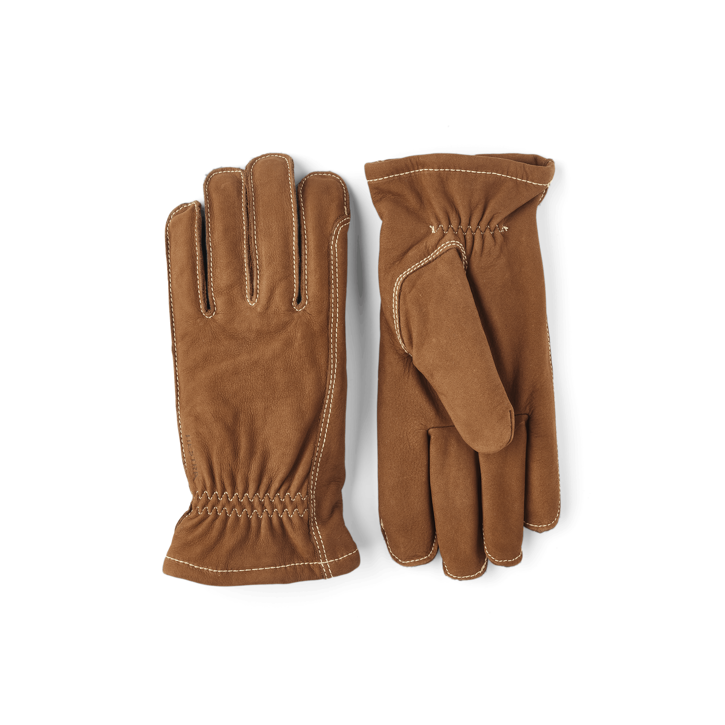 Light brown machine-sewn cow nubuck glove
 (1 of 4)