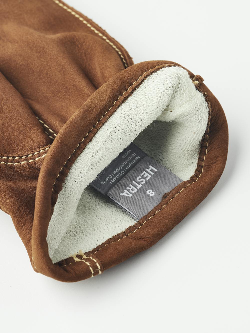 Light brown machine-sewn cow nubuck glove
 (3 of 4)