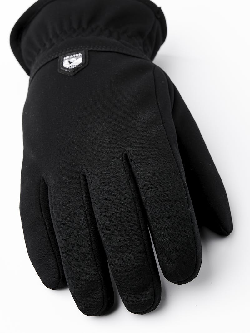 Black machine-sewn fabric glove with elasticated wrist
 (5 of 5)