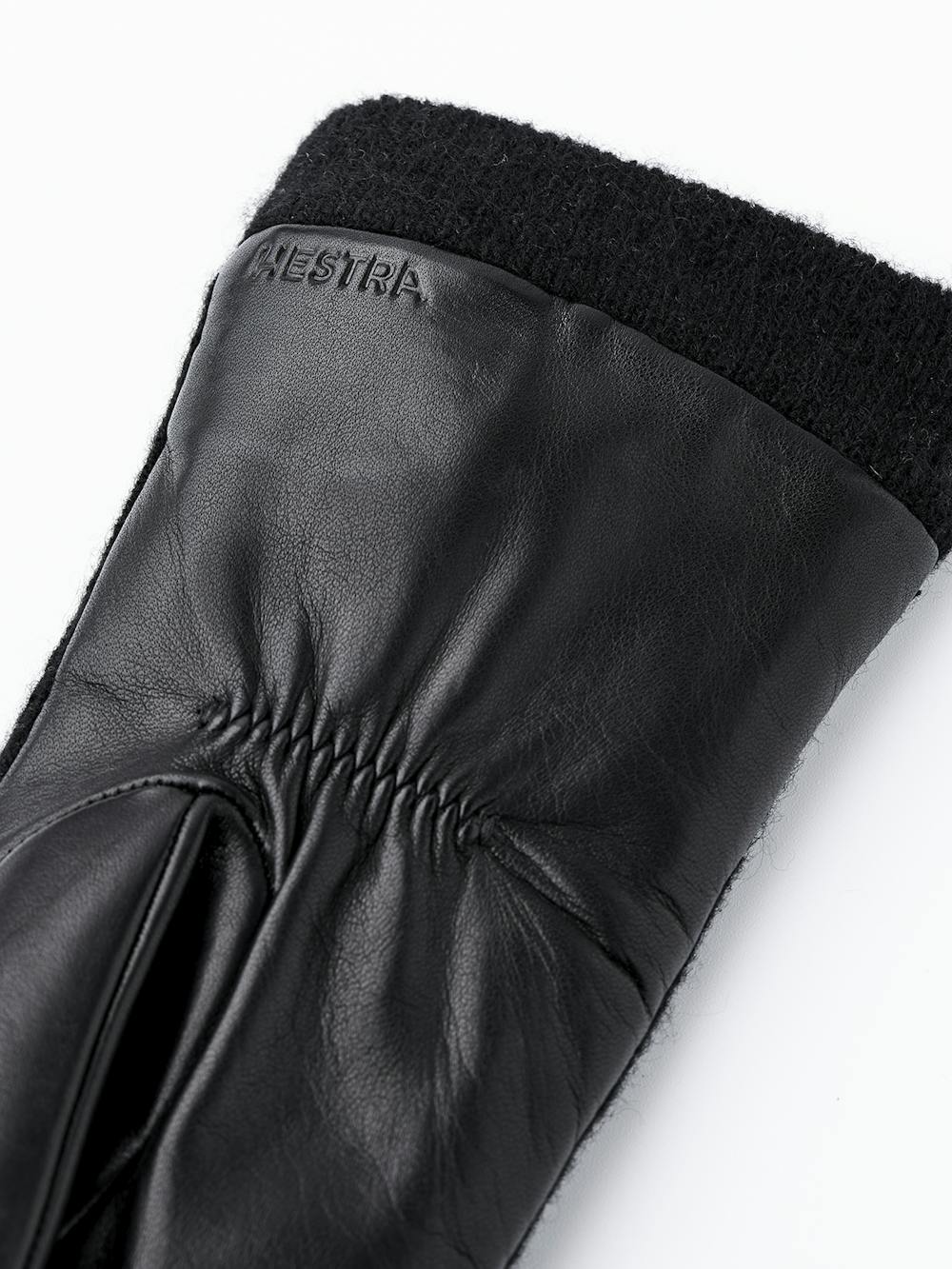 Black machine-sewn hairsheep leather glove with knitted cashmere back
(4 of 4)