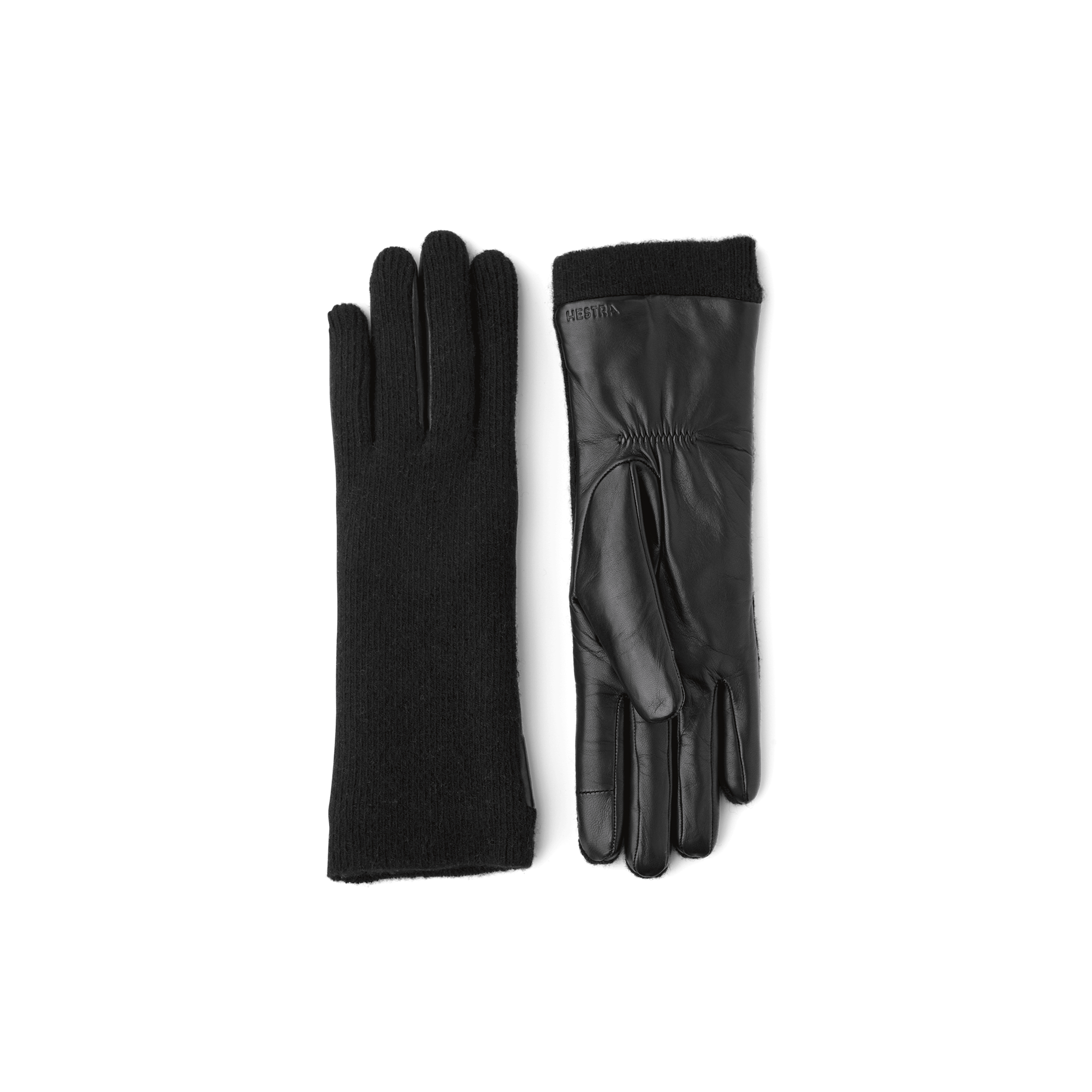 Black machine-sewn hairsheep leather glove with knitted cashmere back
(1 of 4)