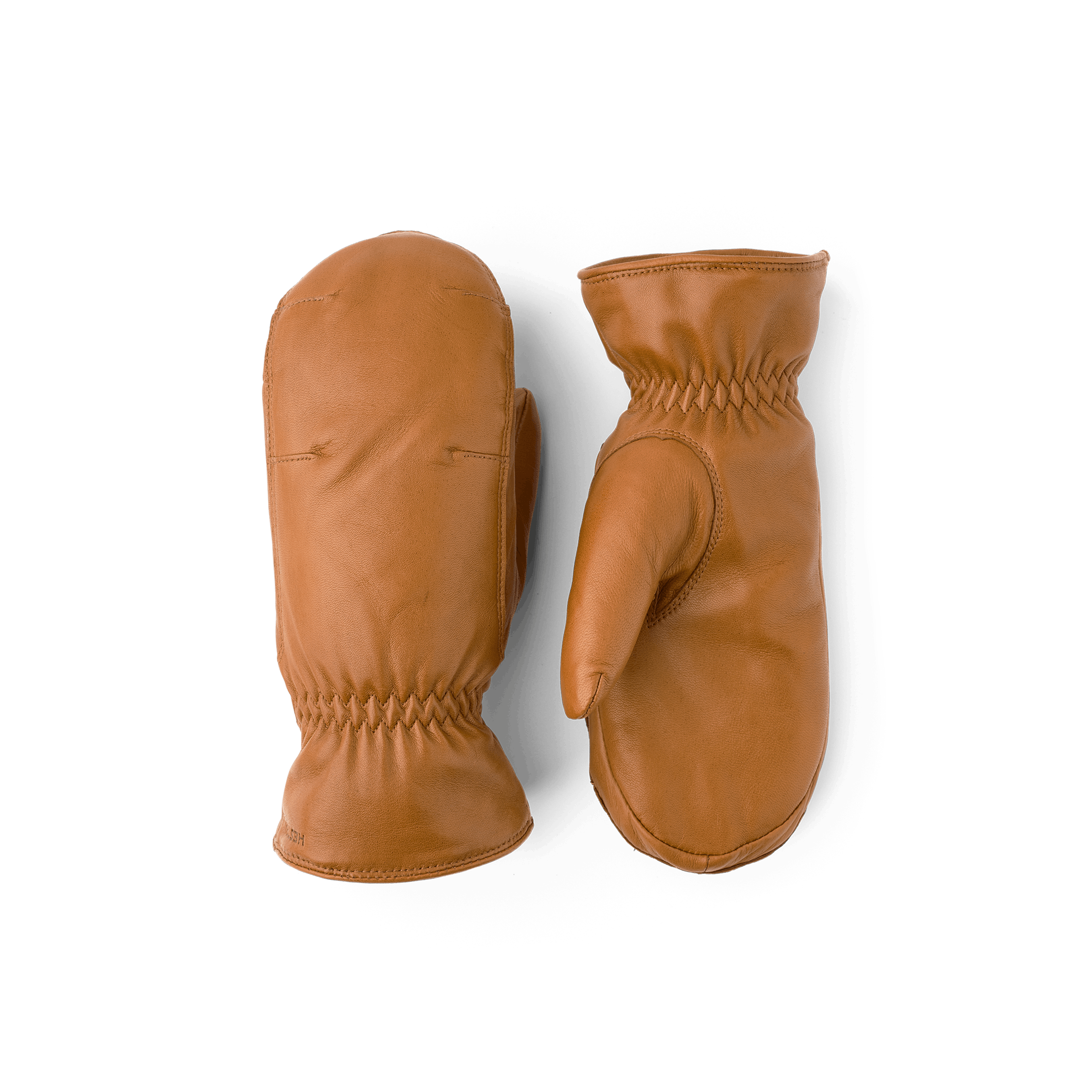 Light brownish-yellow machine-sewn hairsheep leather mitten with elasticated cuff
(1 of 5)