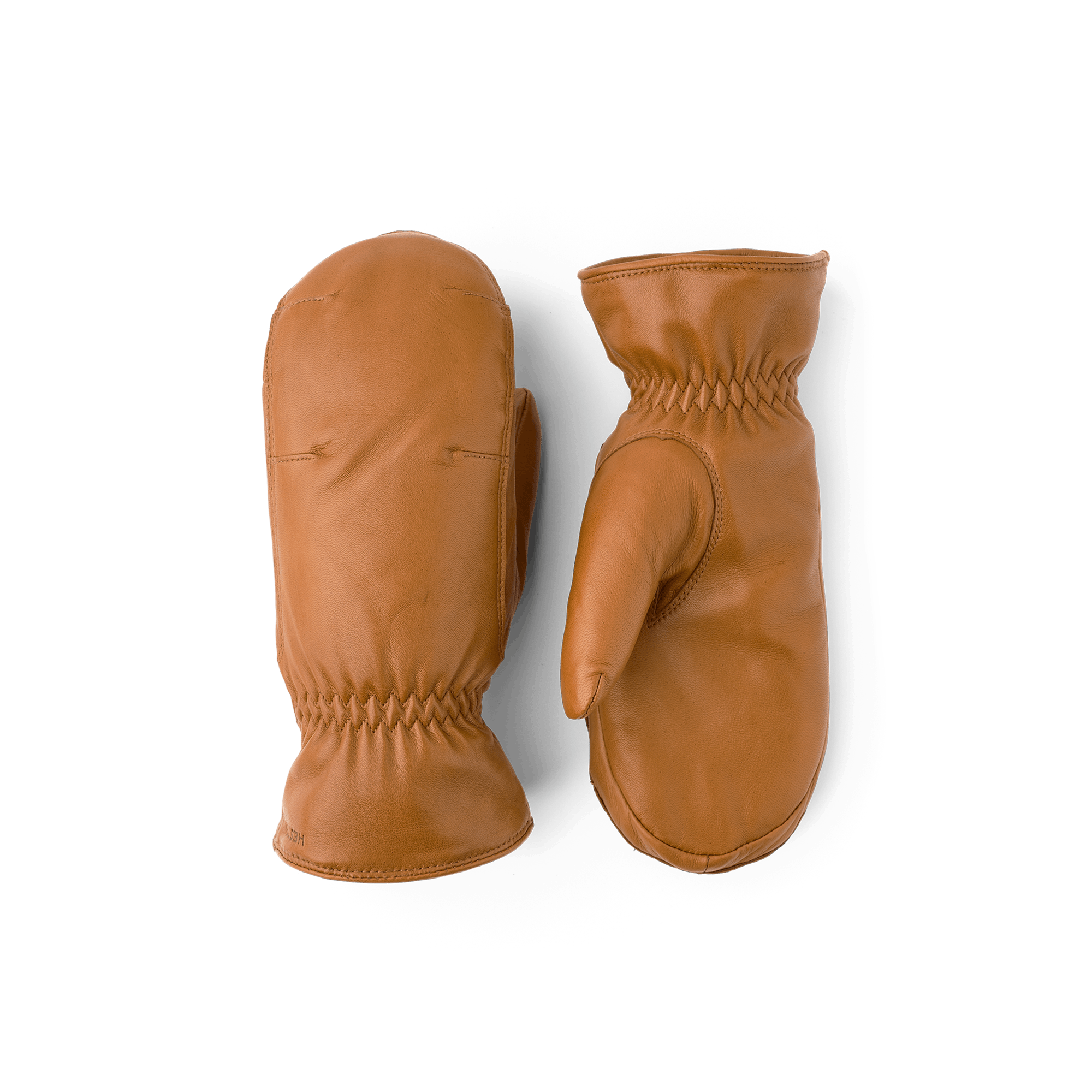 Light brownish-yellow machine-sewn hairsheep leather mitten with elasticated cuff
(1 of 5)