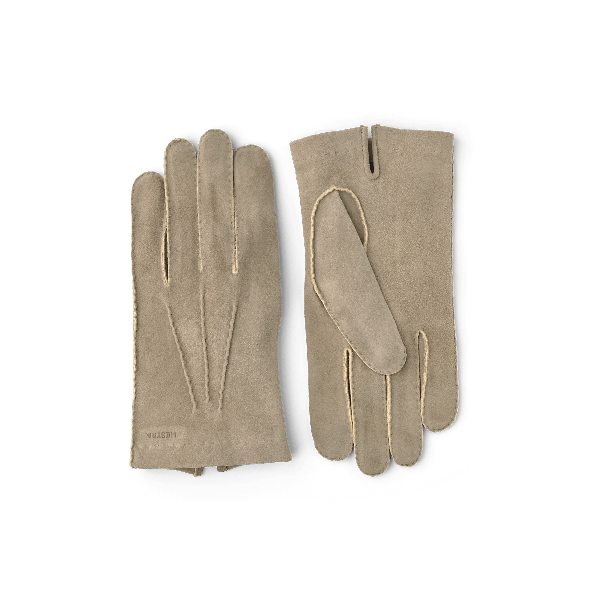 Ljusgrå handsydd handske i mocka
(1 av 4)