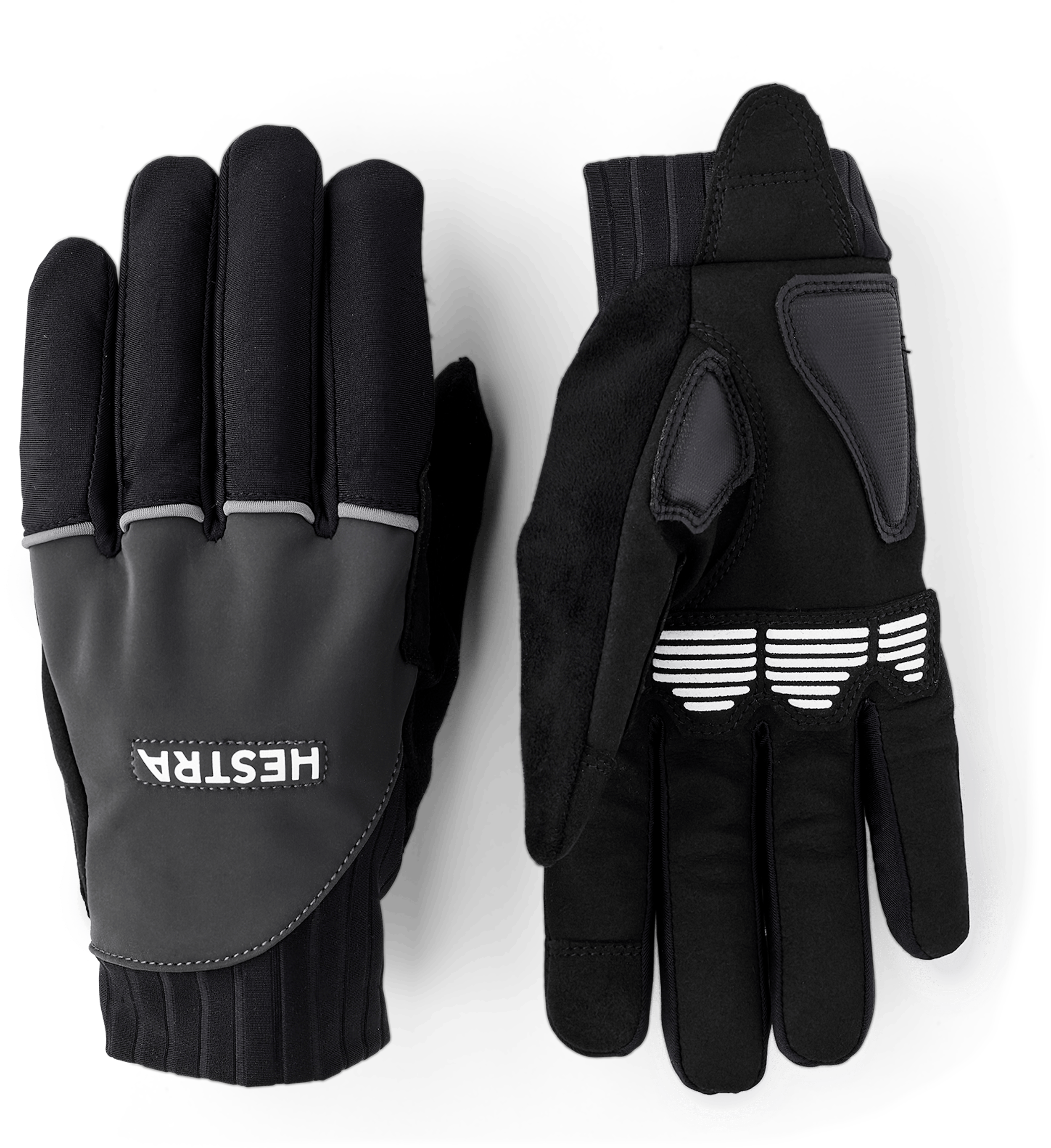 Bike Reflective Long 5-finger in the color Dark grey & black (1 of 7)