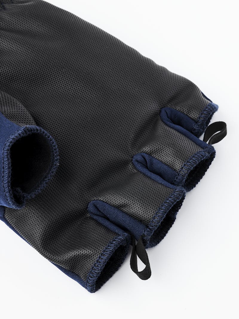 Dark blue fingerless glove with black synthetic palm (4 of 4)