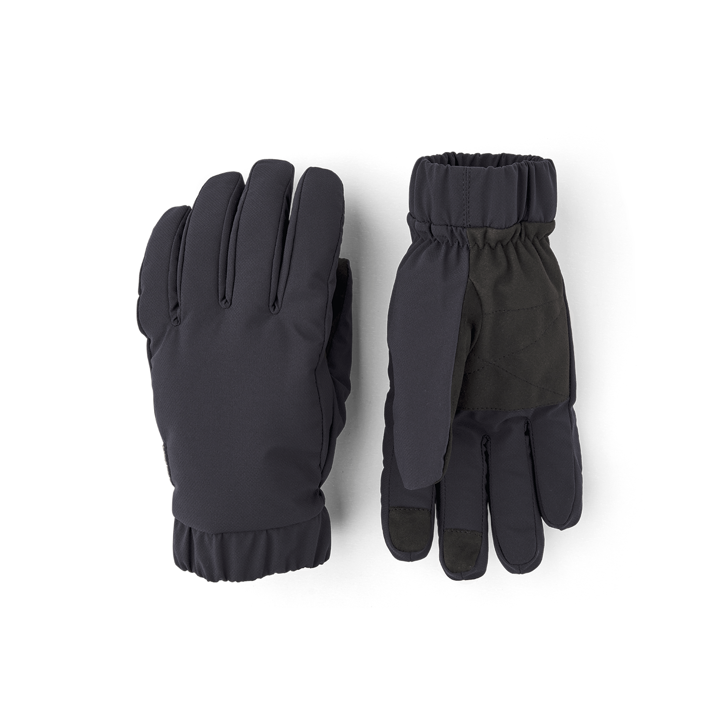 Black fabric glove with elasticated fabric cuff
 (1 of 4)