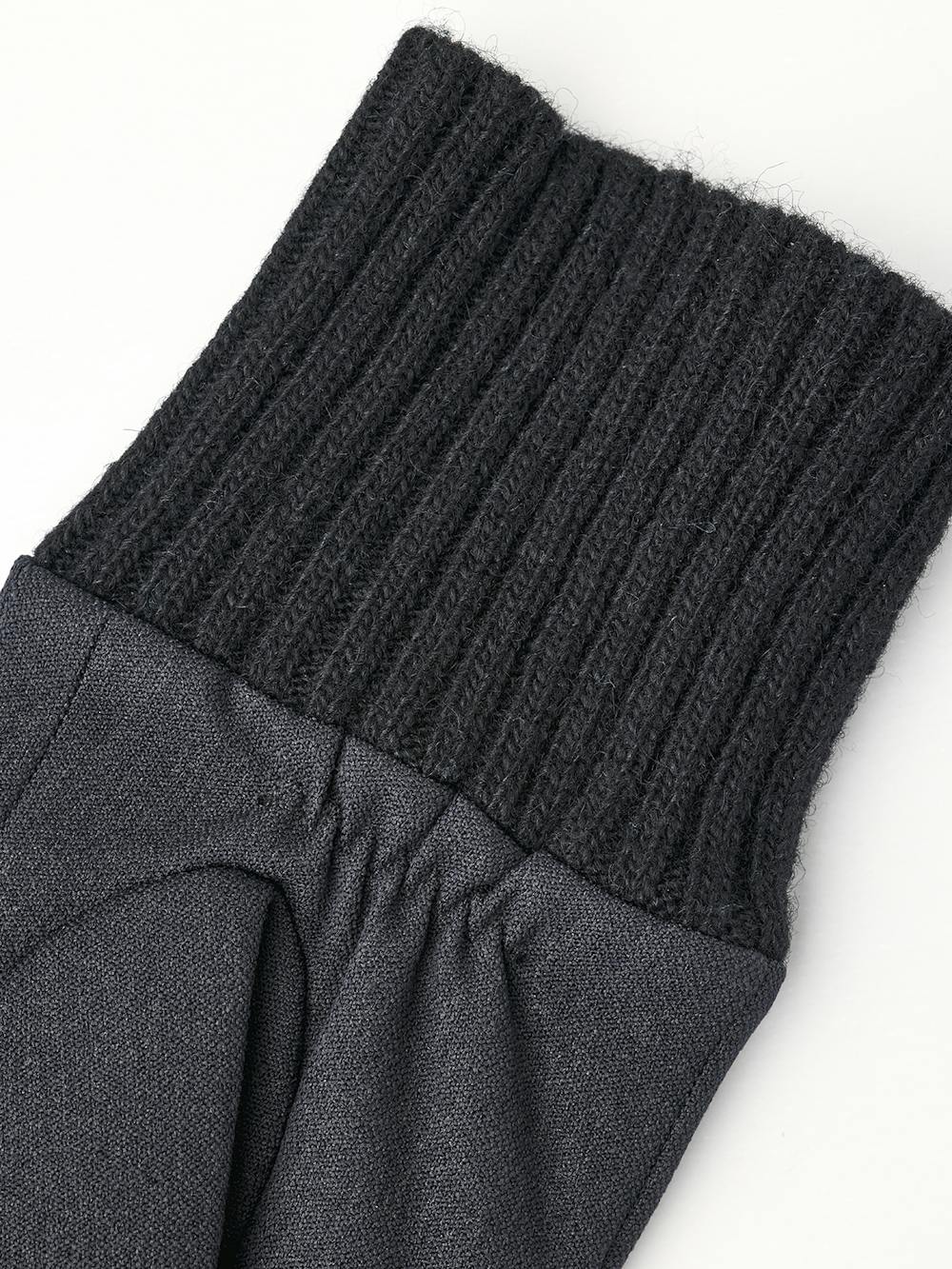 Black fabric glove with knitted cuff
 (2 of 2)