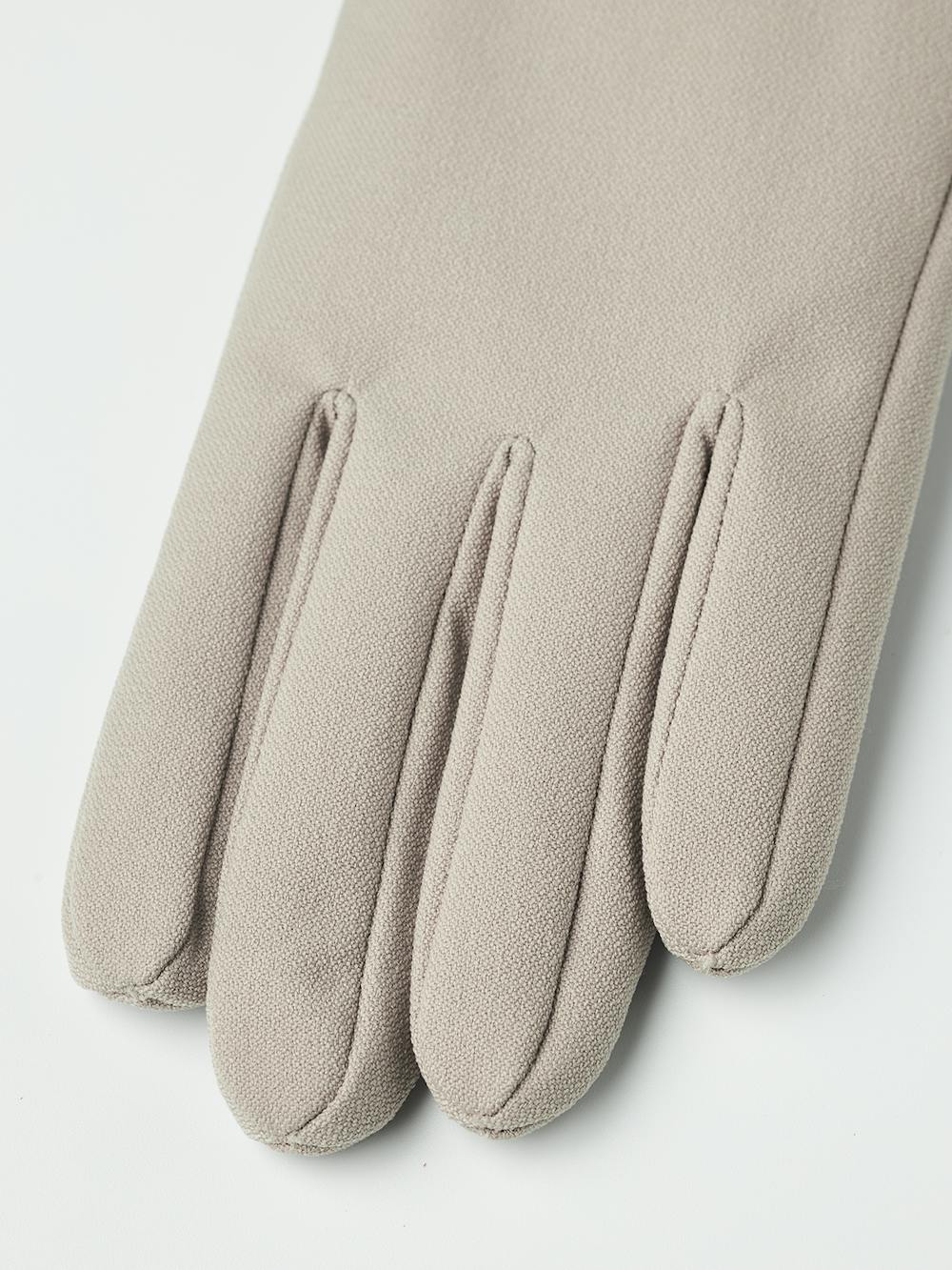 Beige fabric glove with knitted cuff
 (3 of 3)