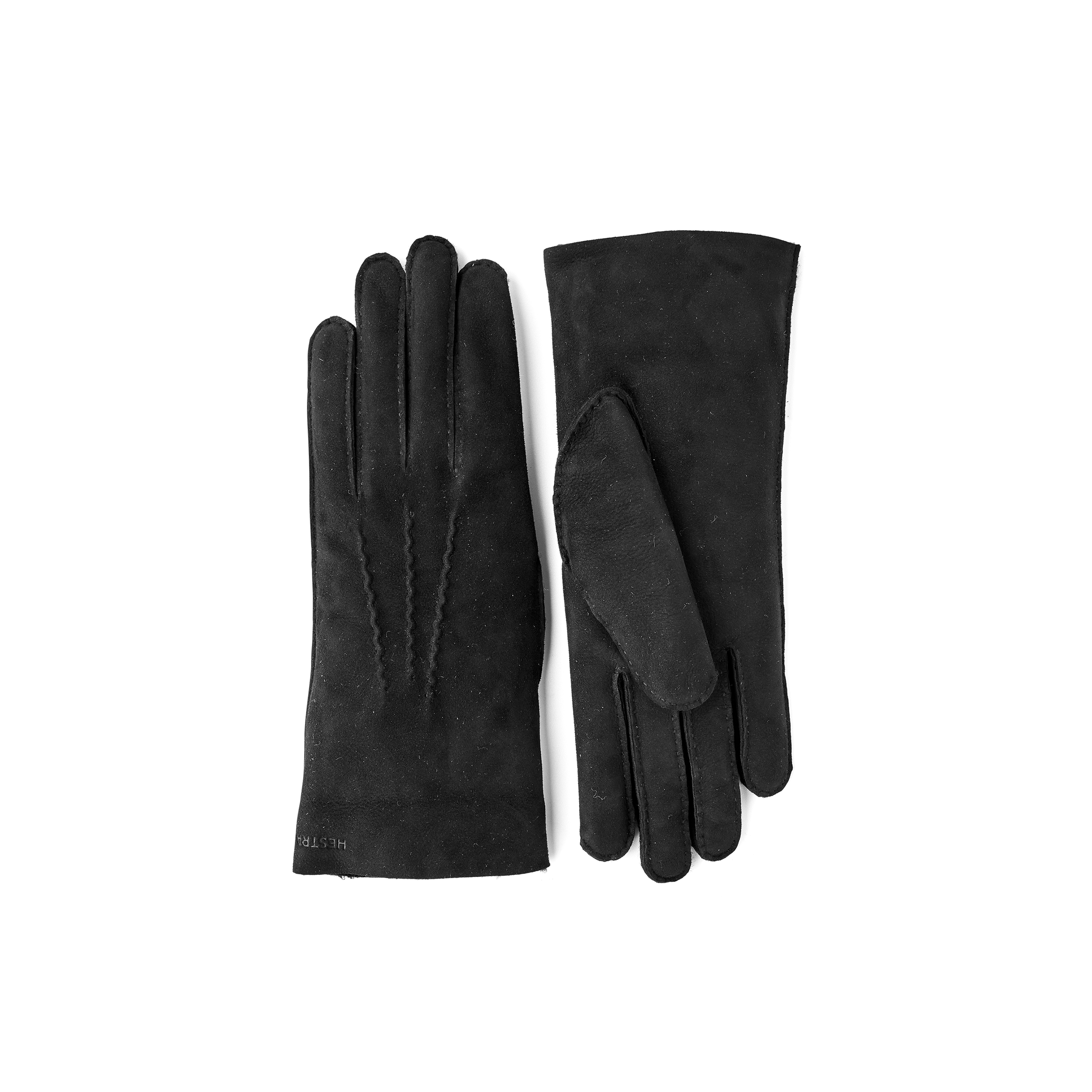 Black hand-sewn fur suede glove
(1 of 6)
