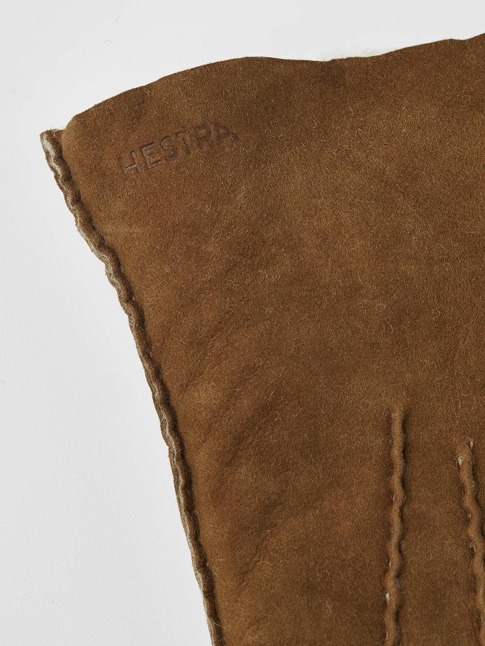 Brown hand-sewn fur suede glove
 (3 of 5)