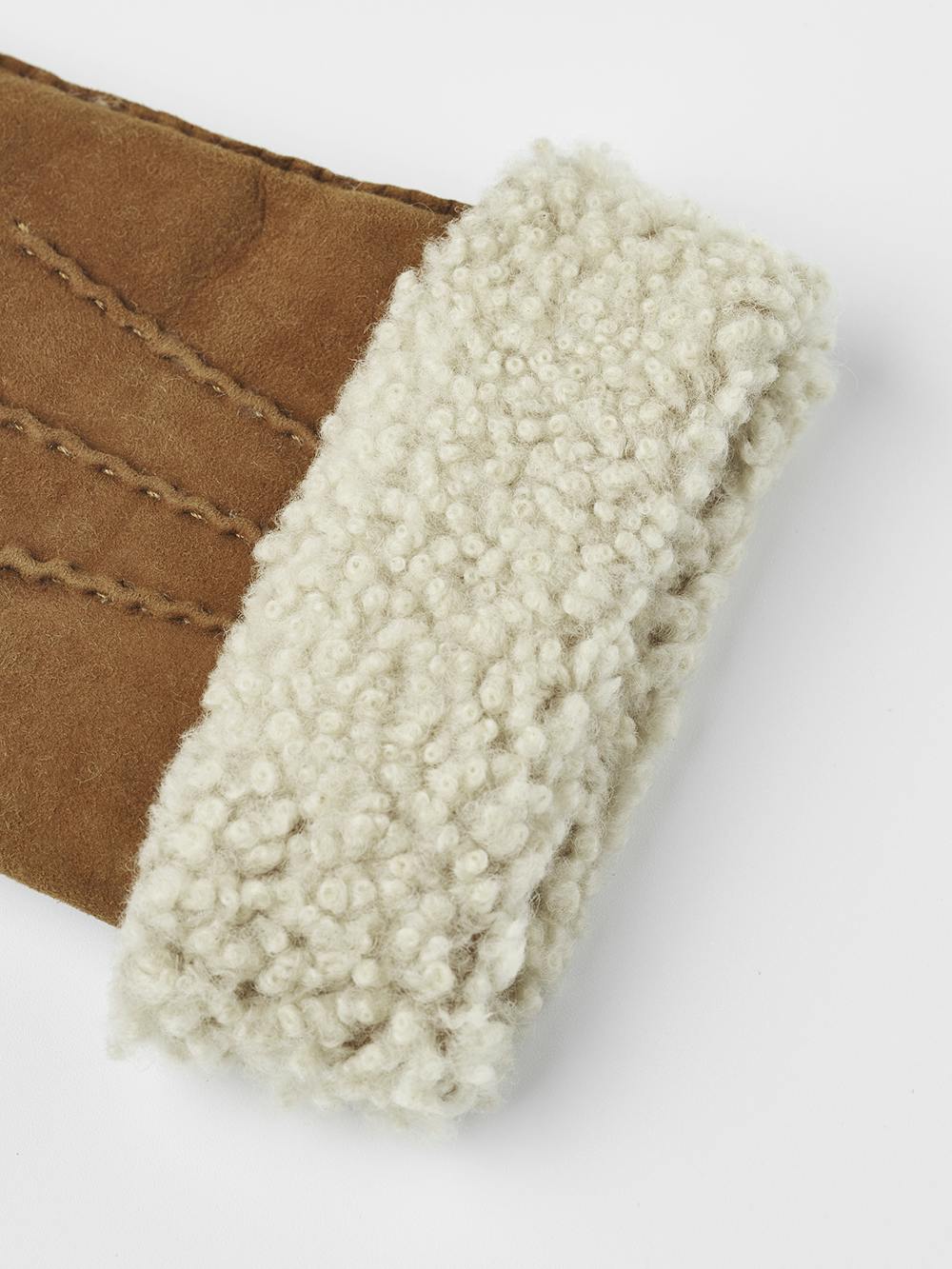 Brown hand-sewn fur suede glove
(2 of 5)