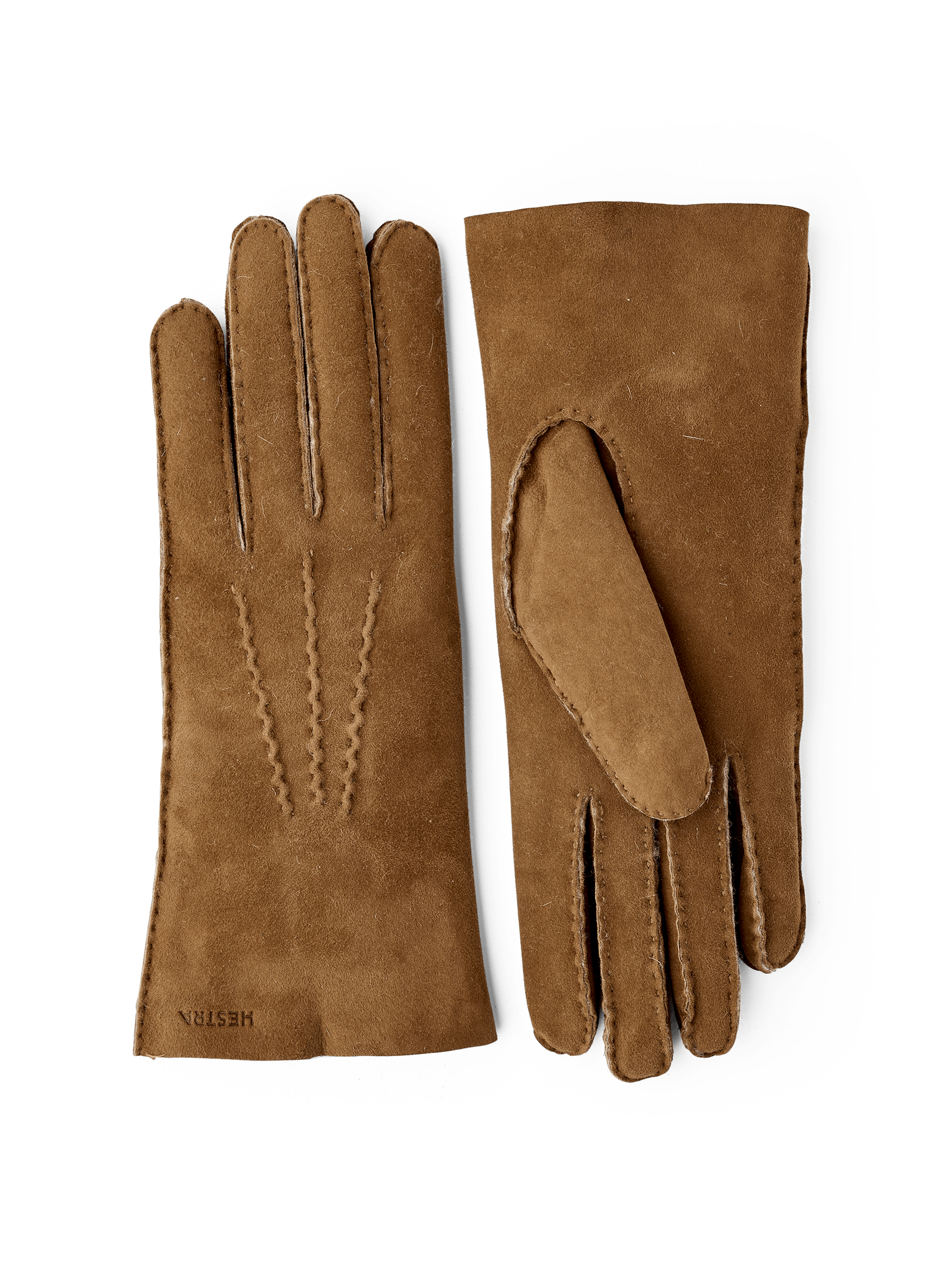 Light brownish-yellow hand-sewn fur suede glove
(1 of 5)