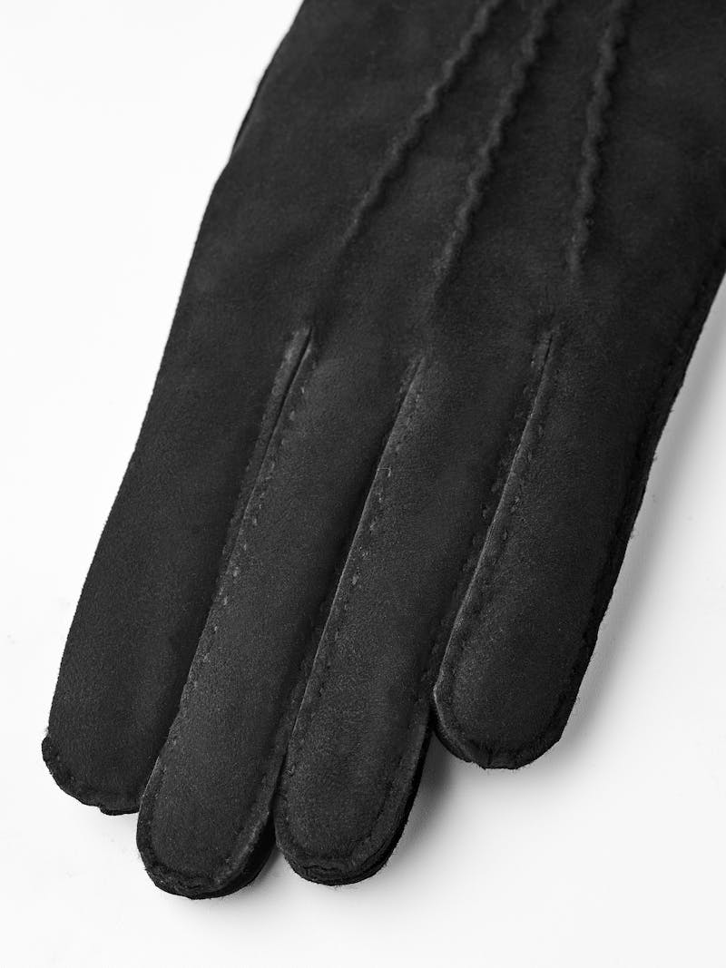 Black hand-sewn fur suede glove
 (3 of 6)