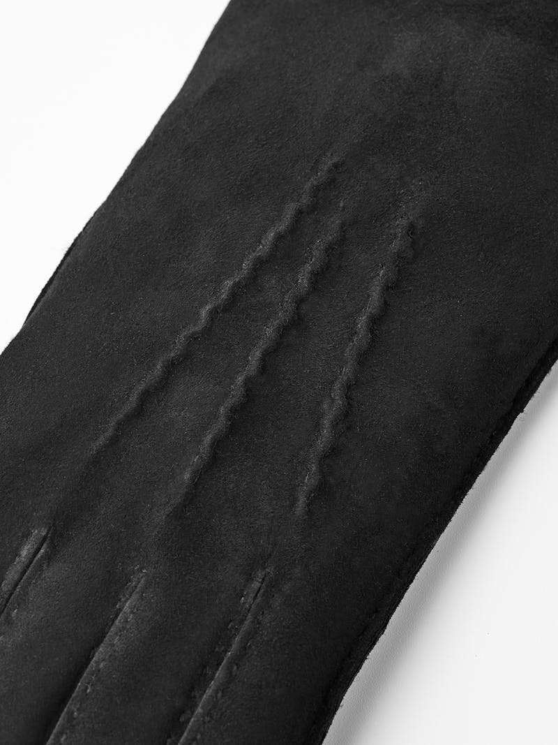 Black hand-sewn fur suede glove
 (4 of 6)