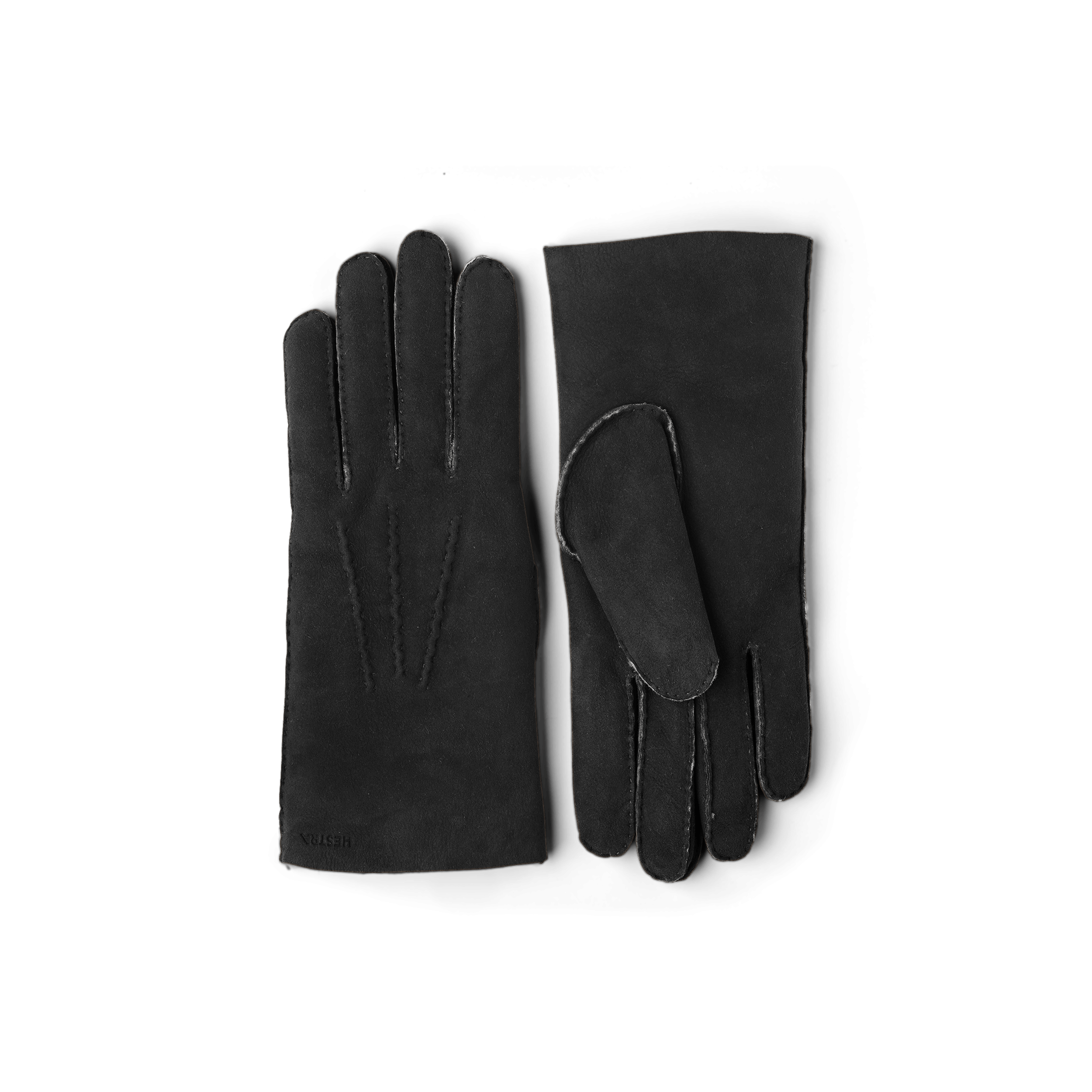 Black hand-sewn fur suede glove
(1 of 4)
