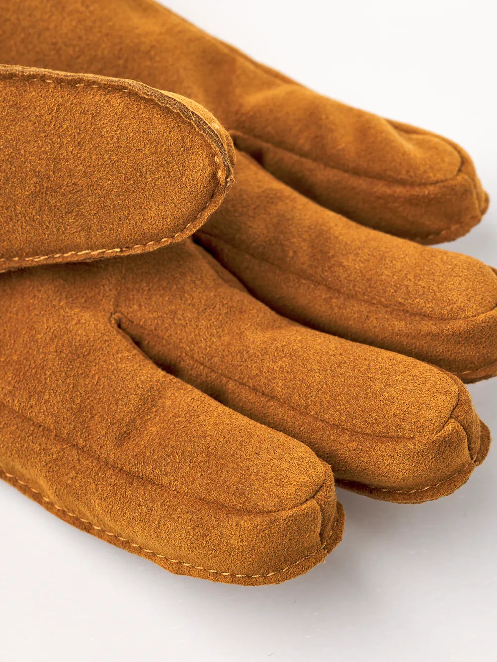 Light brown machine-sewn synthetic suede glove
 (3 of 4)