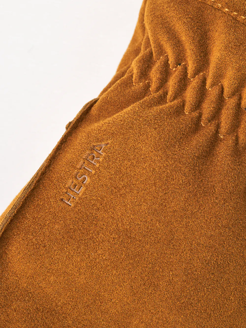 Light brown machine-sewn synthetic suede glove
(2 of 4)