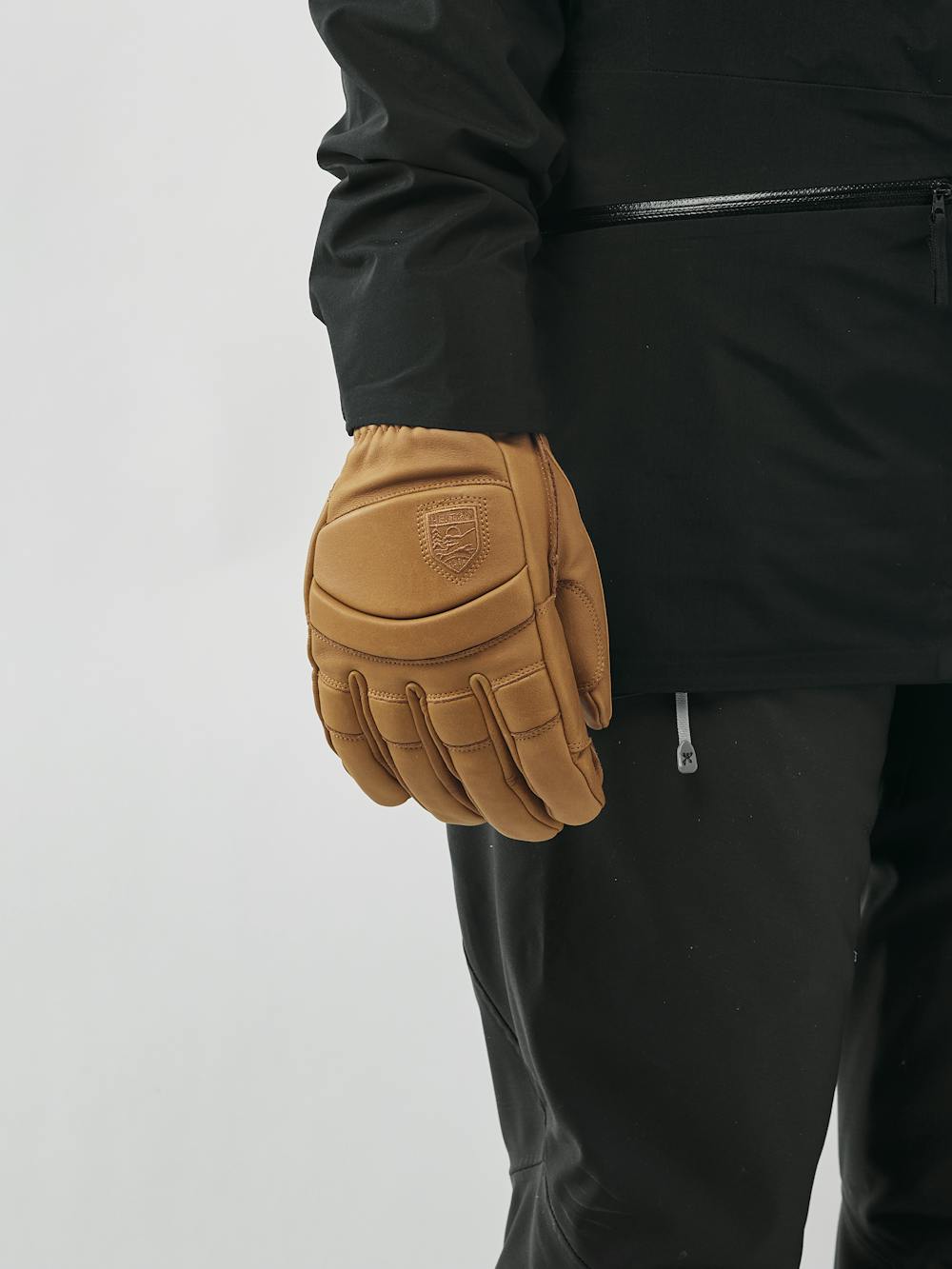 Light brown cow hide ski glove (7 of 9)