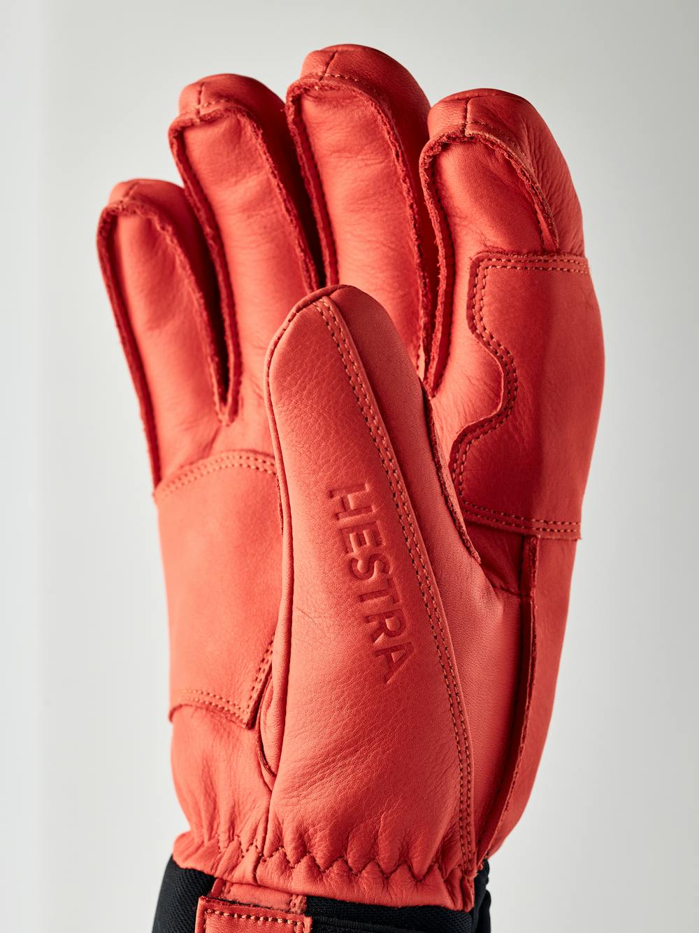 Light red cow hide ski glove (2 of 8)