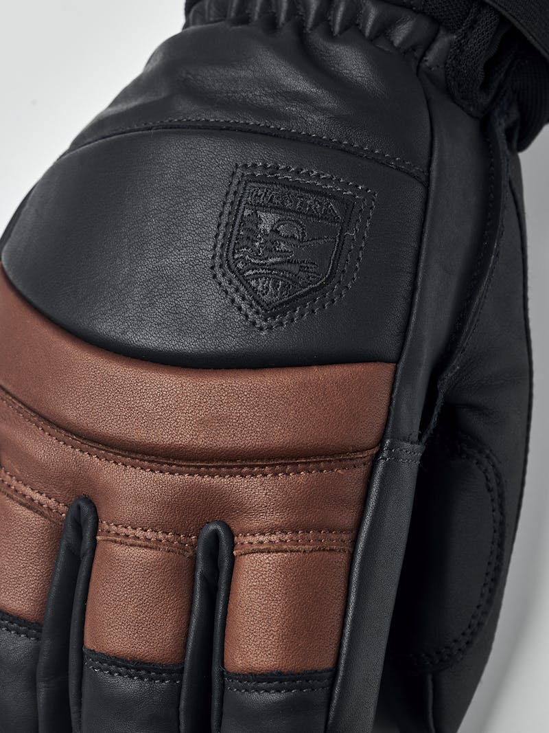 Dark blue and dark brown cow hide ski glove (8 of 10)