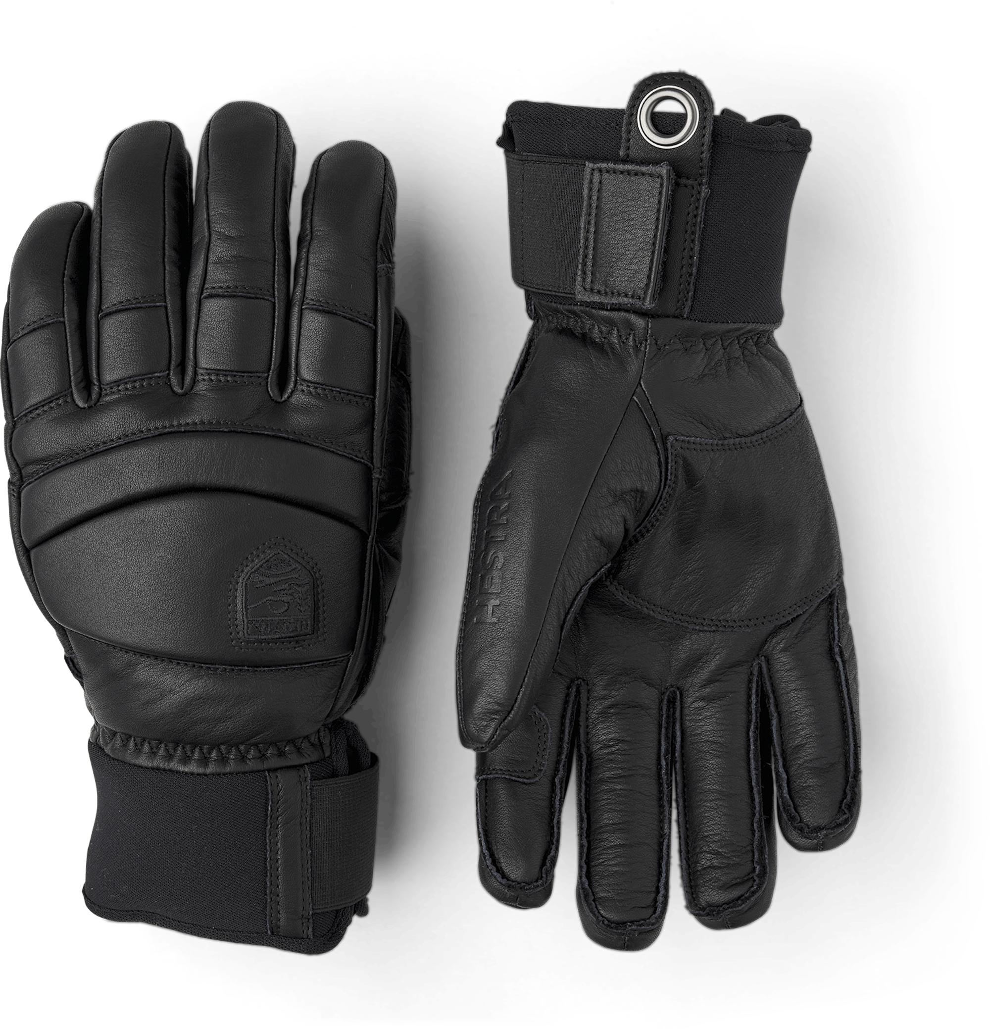 Black cow hide ski glove (1 of 3)