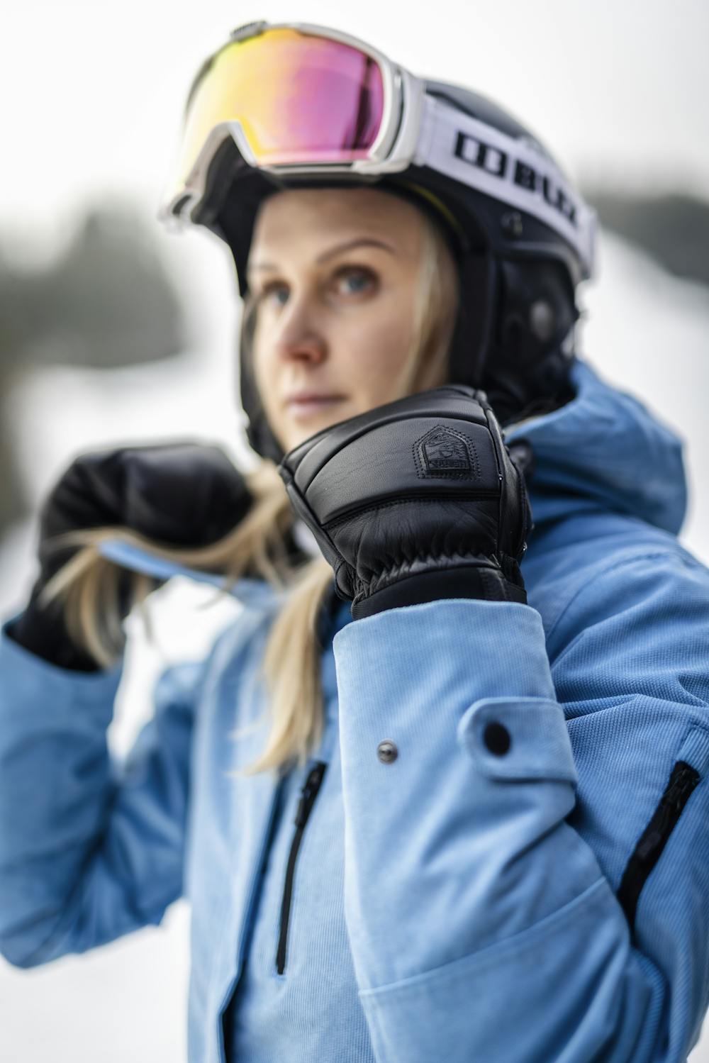 Black cow hide mitten (6 of 6)