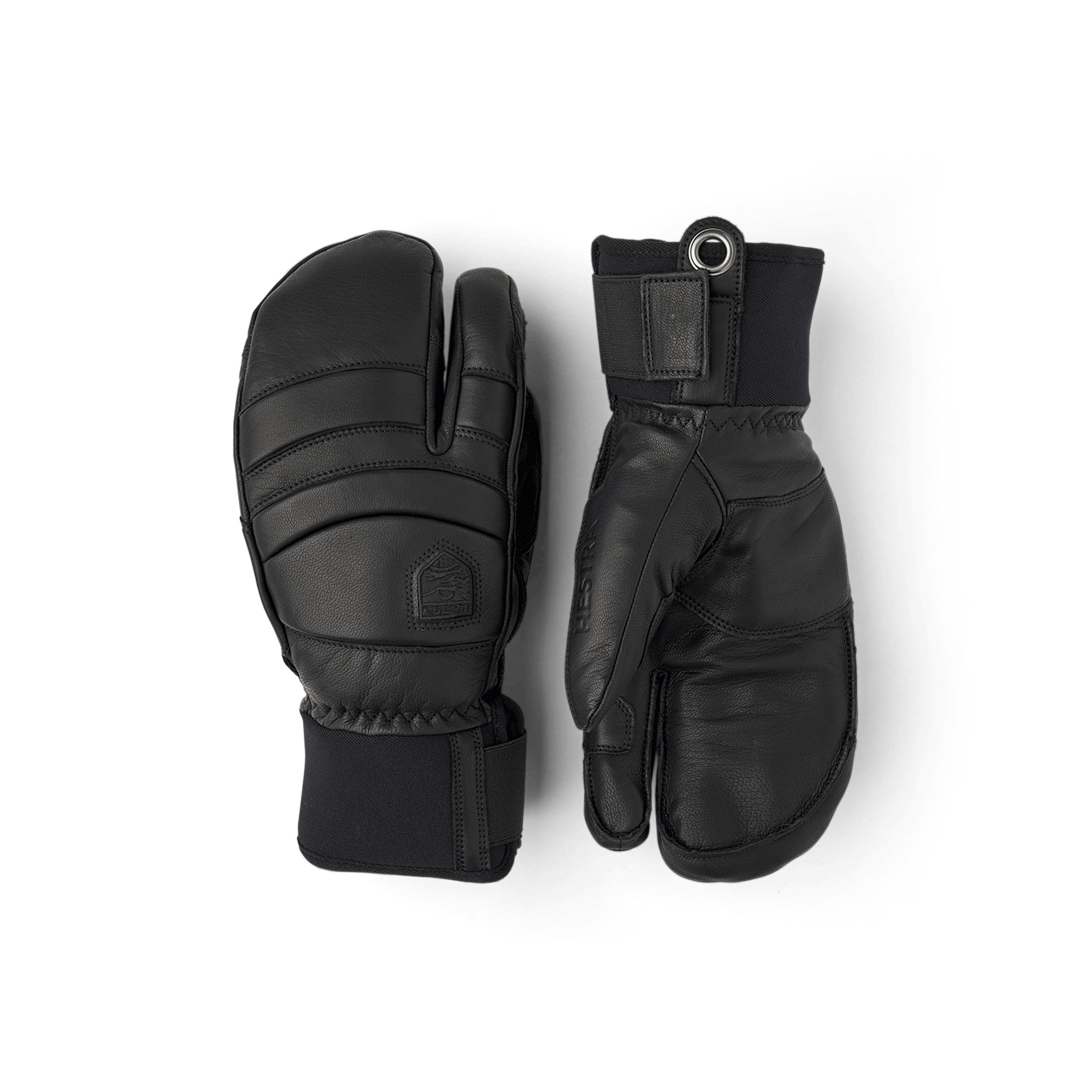Black cow hide three finger glove (1 of 5)