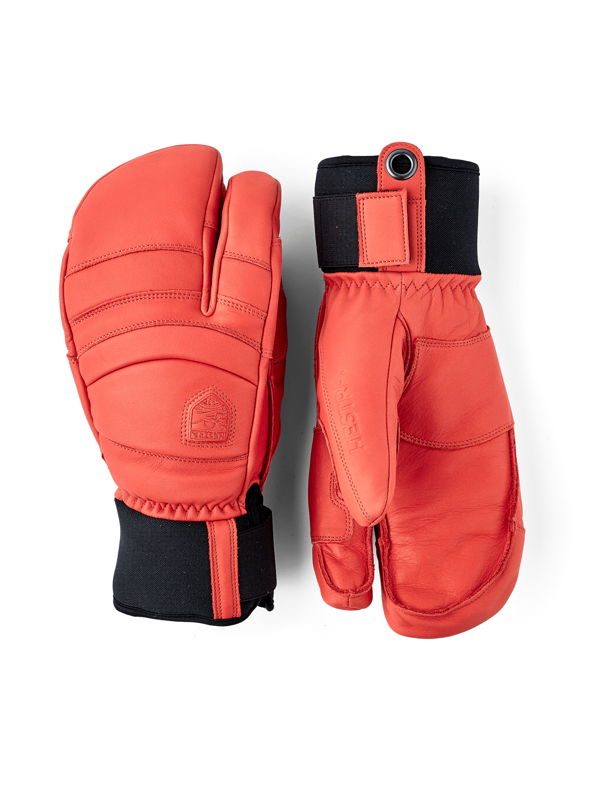 Light red cow hide three finger glove (1 of 7)
